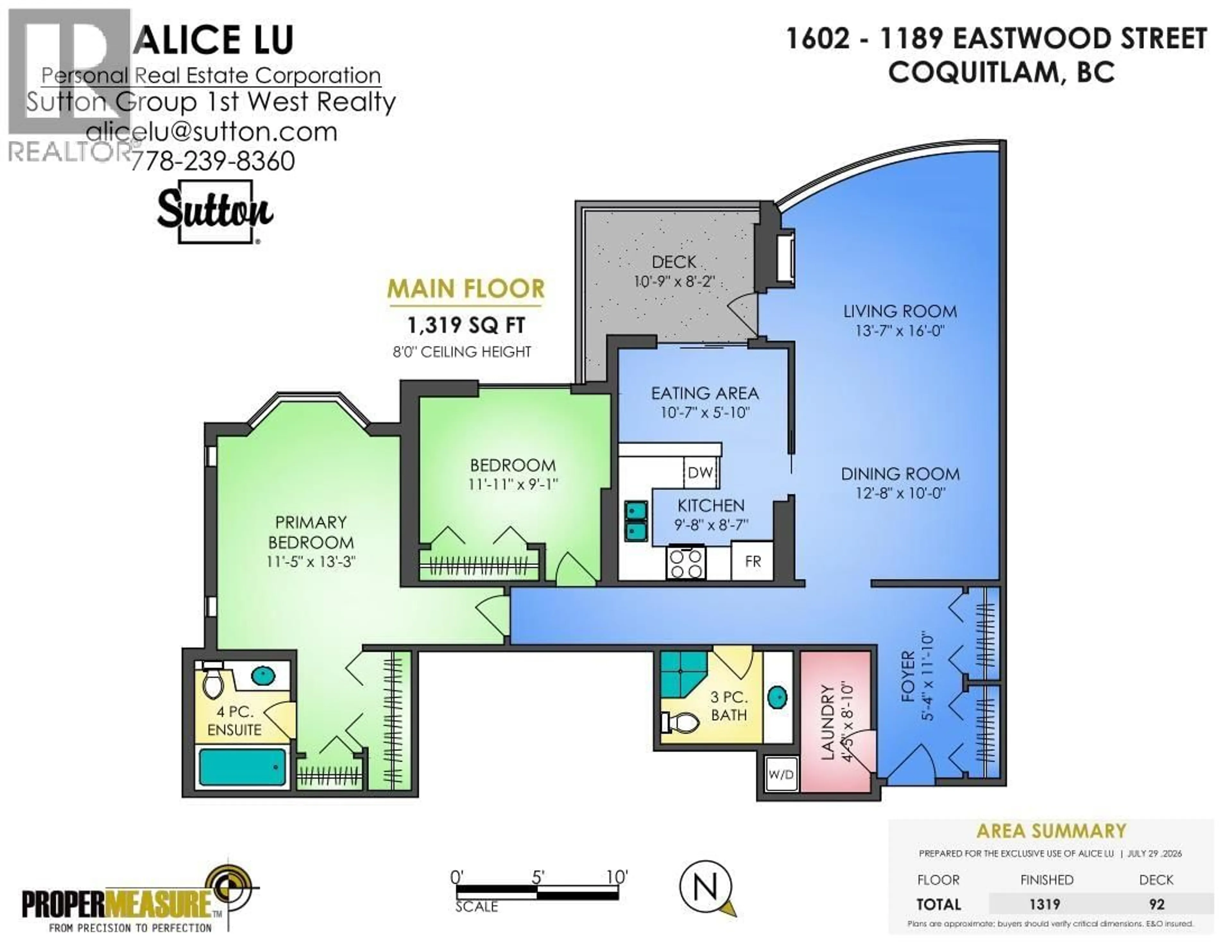 Floor plan for 1602 - 1189 EASTWOOD STREET, Coquitlam British Columbia V3B7N5