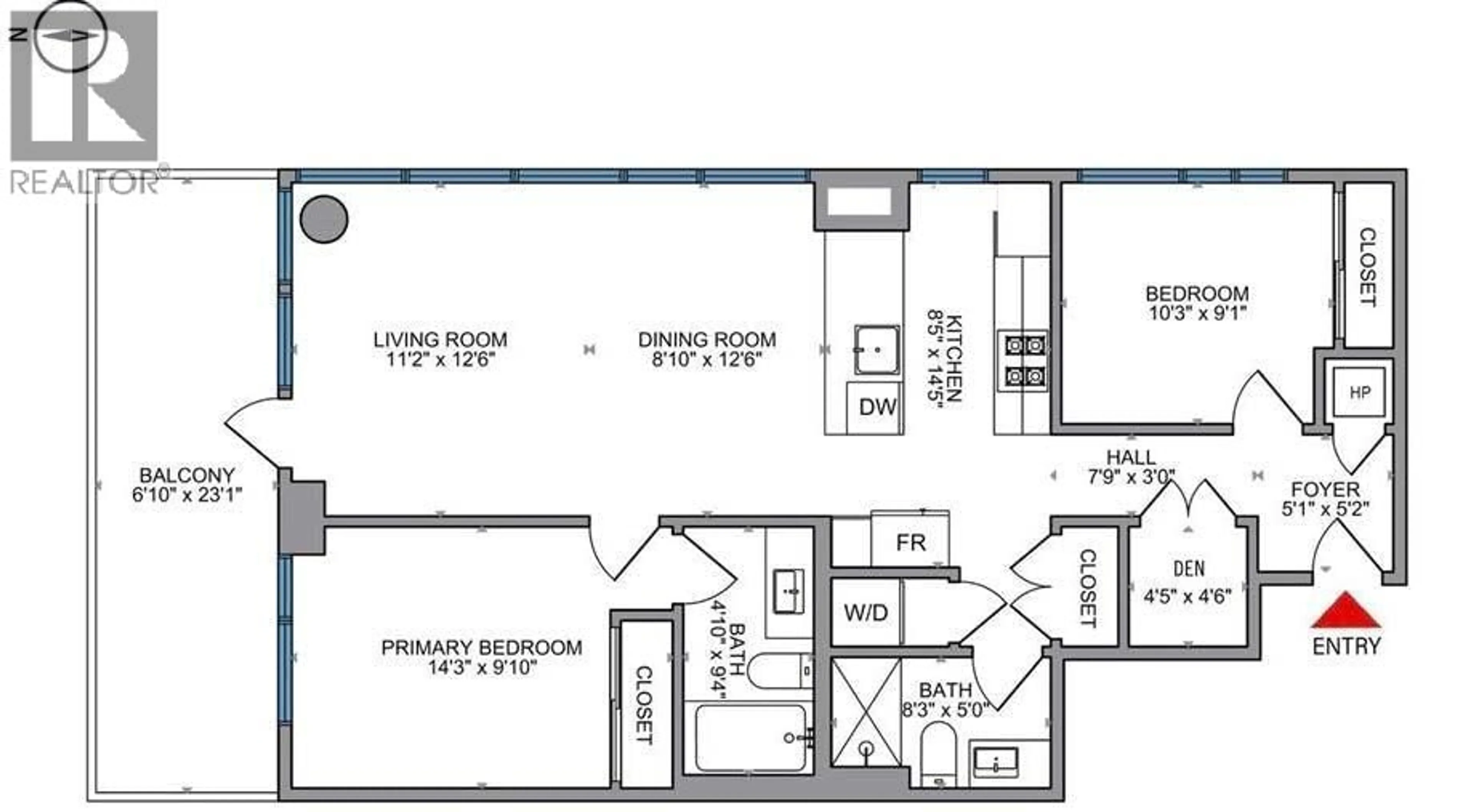 Floor plan for 608 - 3331 NO. 3 ROAD, Richmond British Columbia V6X2B6