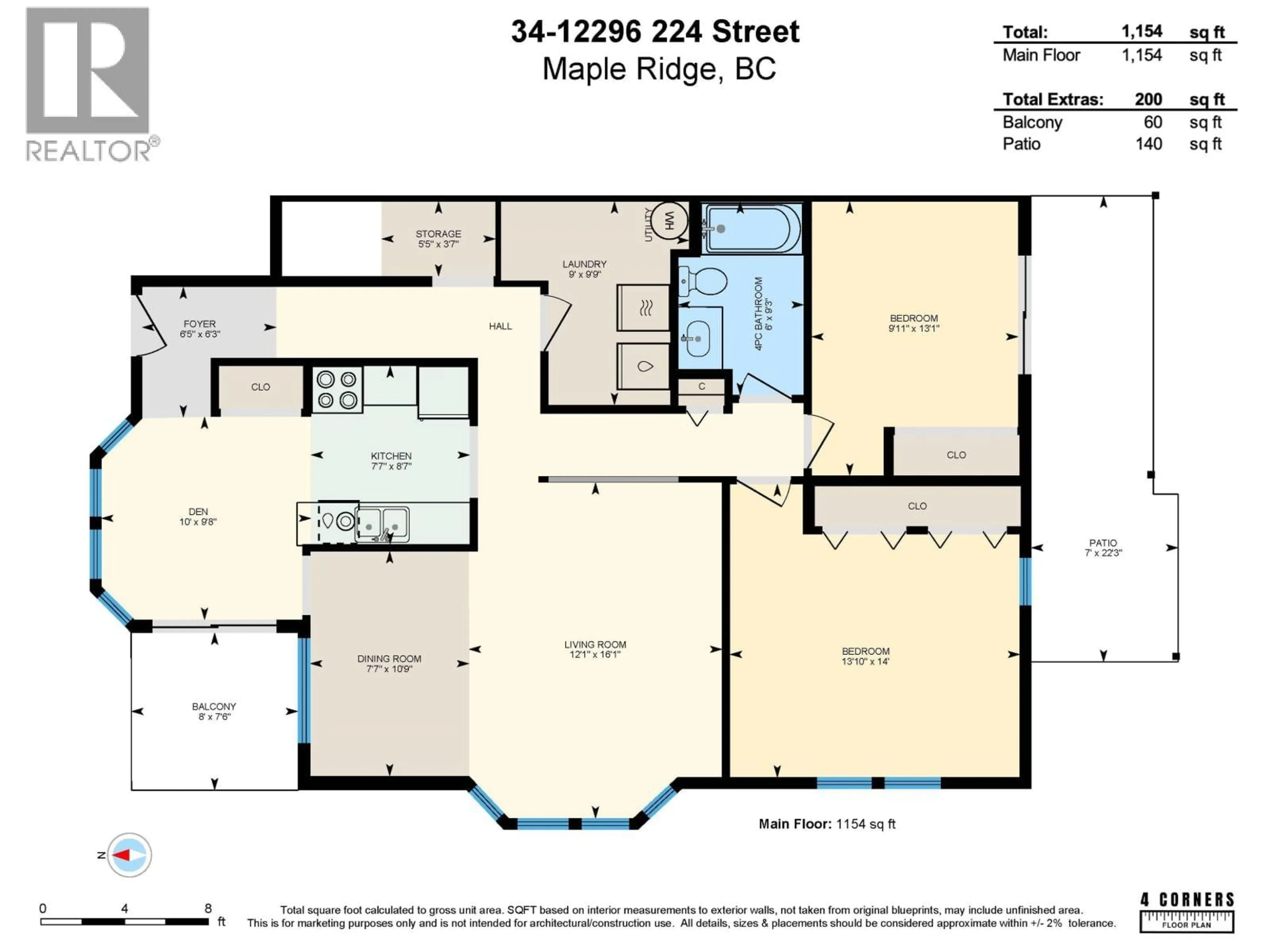 Floor plan for 34 - 12296 224 STREET, Maple Ridge British Columbia V2X0M2