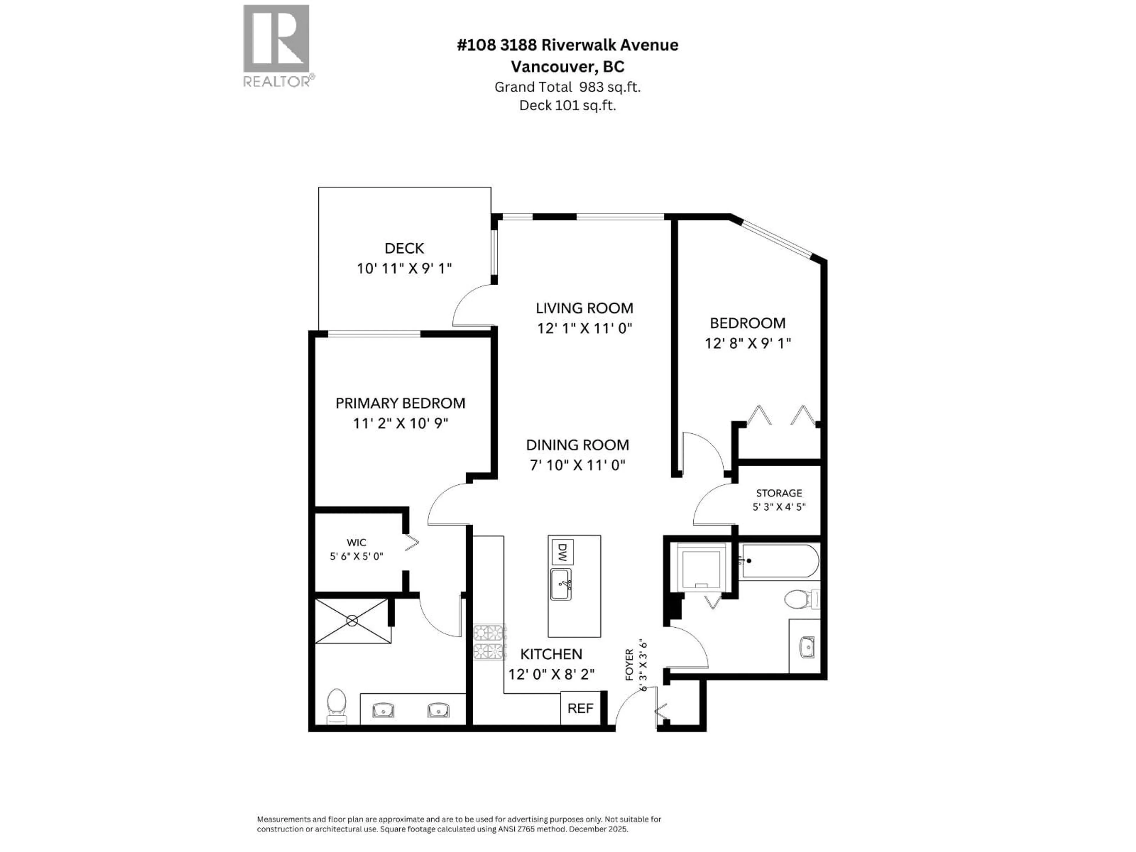Floor plan for 108 - 3188 RIVERWALK AVENUE, Vancouver British Columbia V5S0E7
