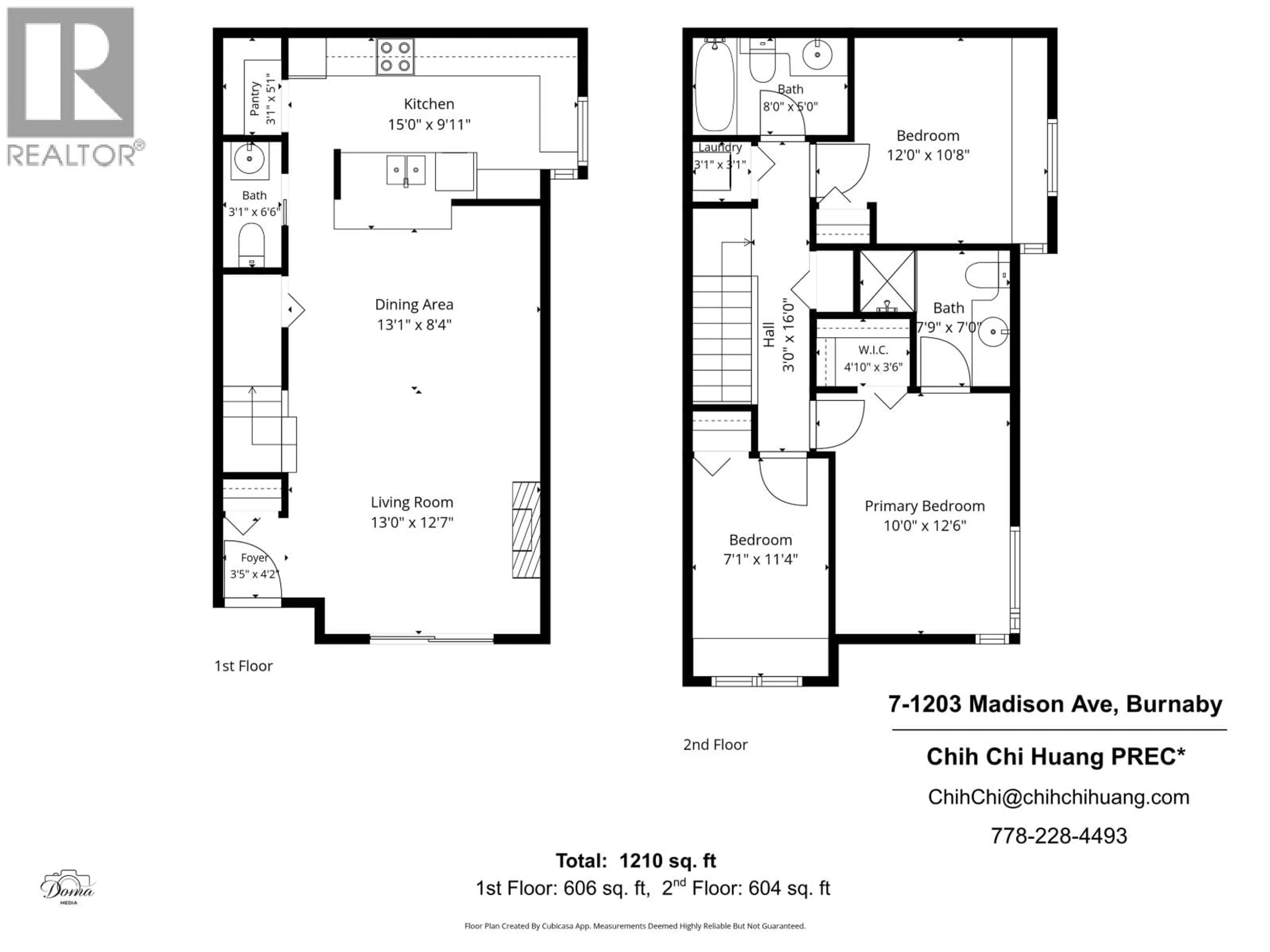 Floor plan for 7 - 1203 MADISON AVENUE, Burnaby British Columbia V5C6R9