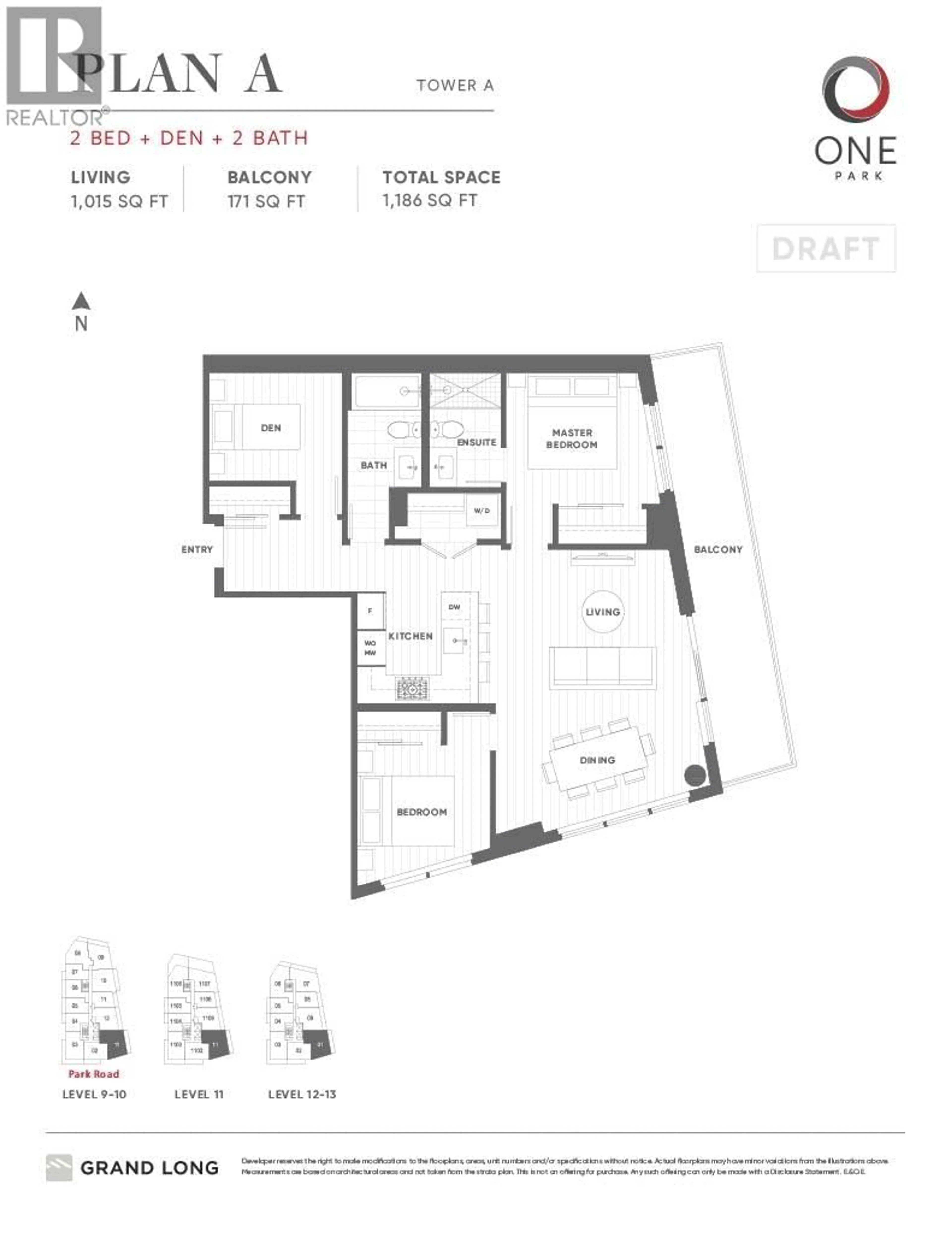 Floor plan for 1201 - 8111 PARK ROAD, Richmond British Columbia V6Y0M2