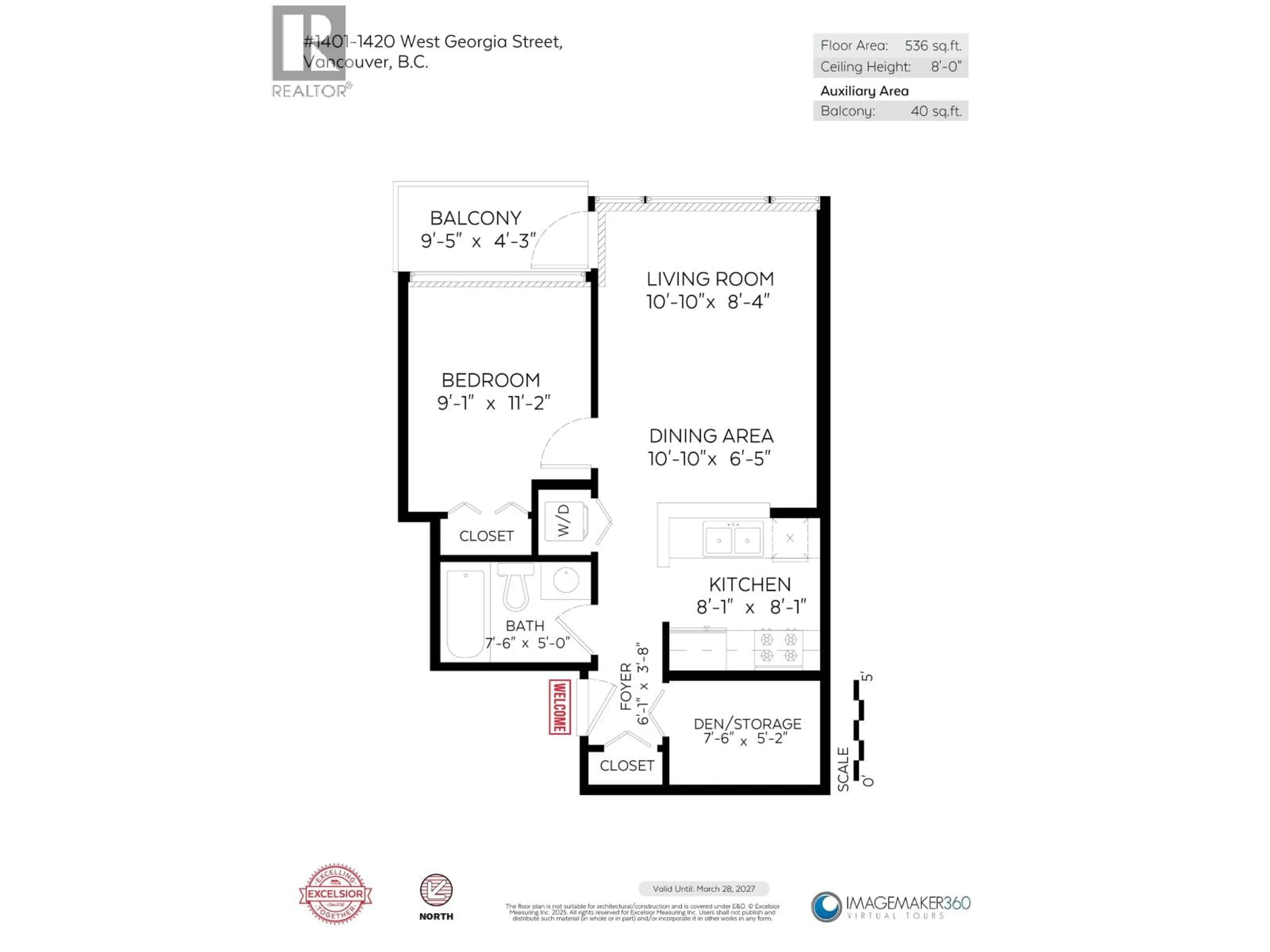 Floor plan for 1401 - 1420 GEORGIA STREET, Vancouver British Columbia V6G3K4