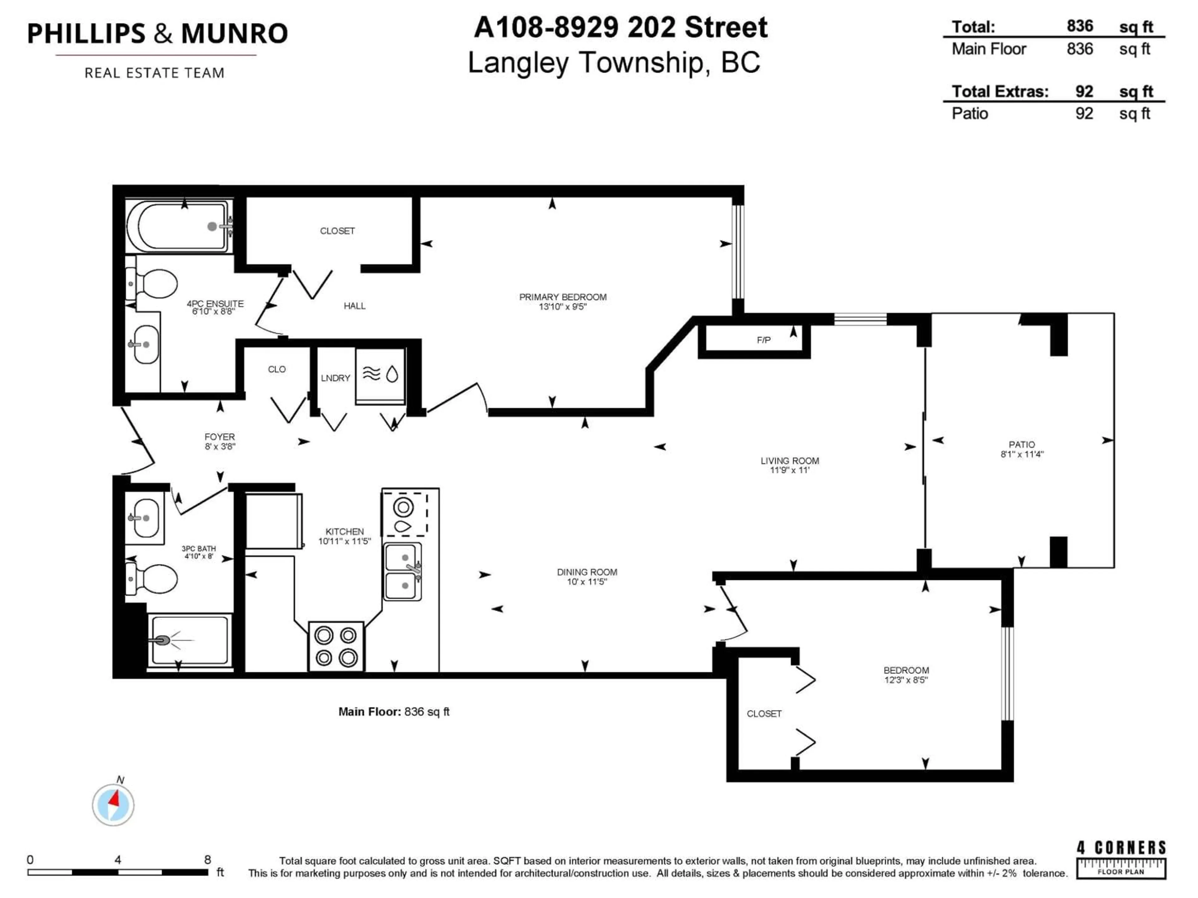 Floor plan for A108 - 8929 202 STREET, Langley British Columbia V1M0B4