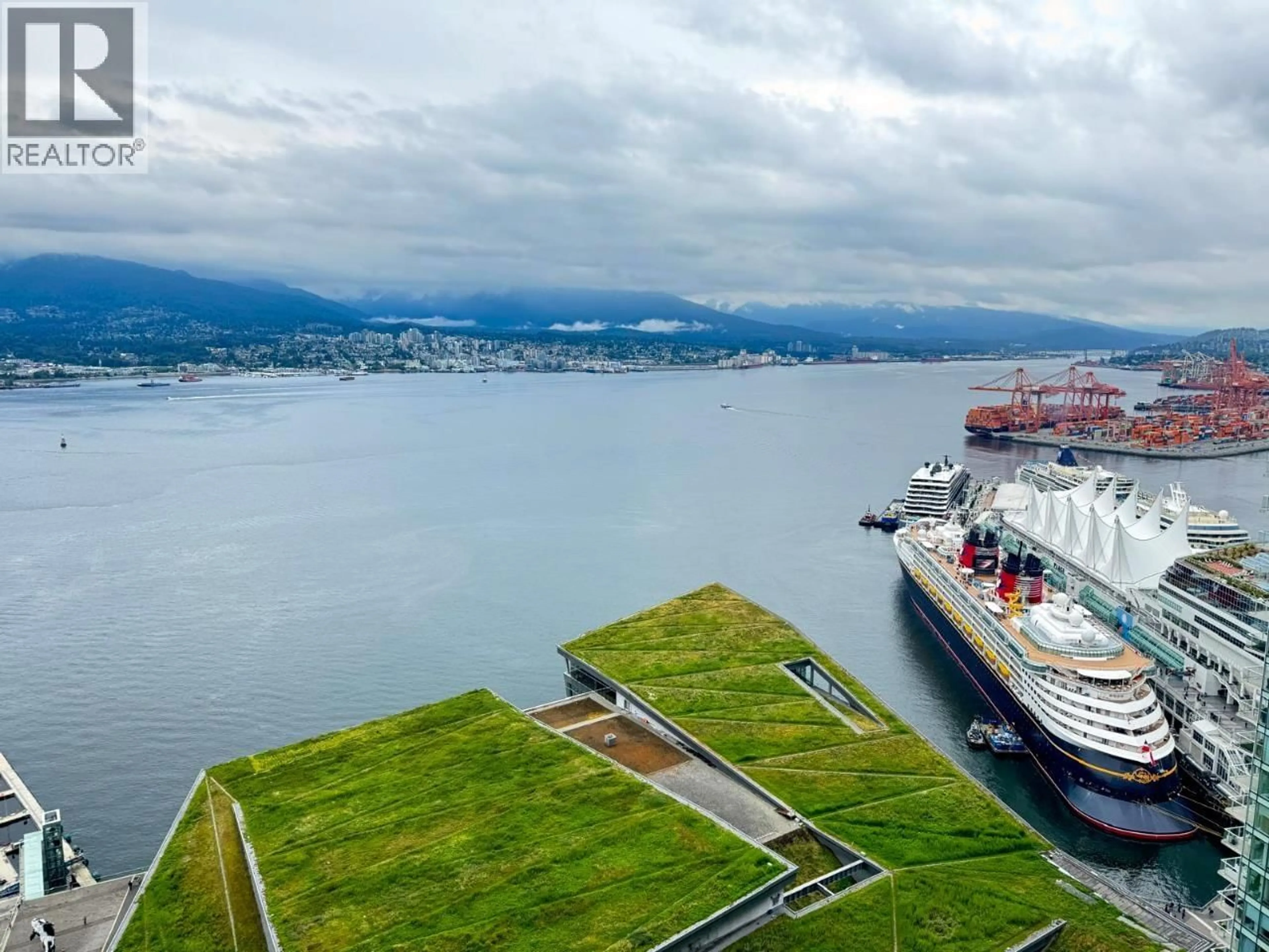 A pic from outside/outdoor area/front of a property/back of a property/a pic from drone, water/lake/river/ocean view for 3404 - 1077 CORDOVA STREET, Vancouver British Columbia V6C2C6