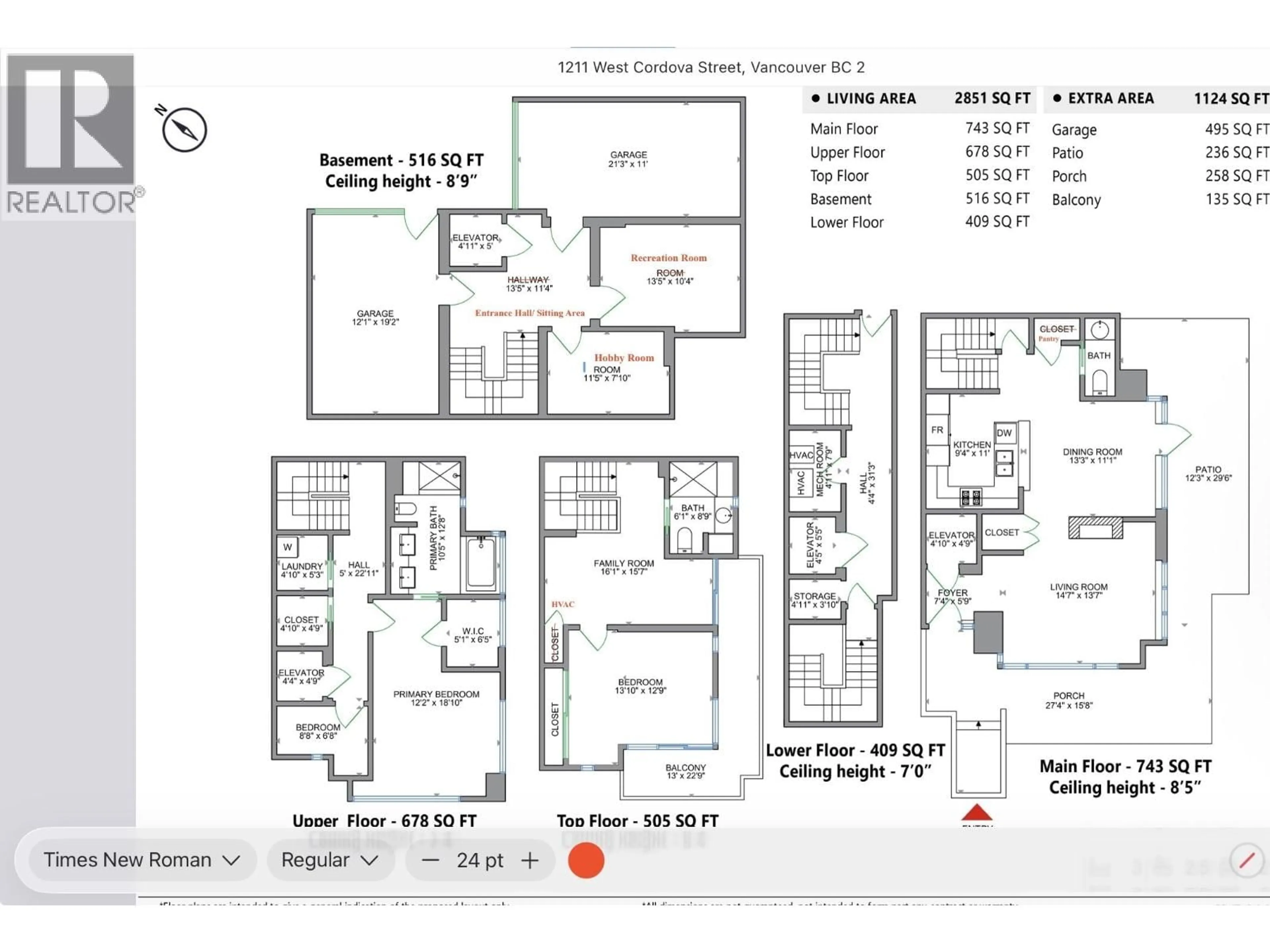 Floor plan for 1211 CORDOVA STREET, Vancouver British Columbia V6C3P9