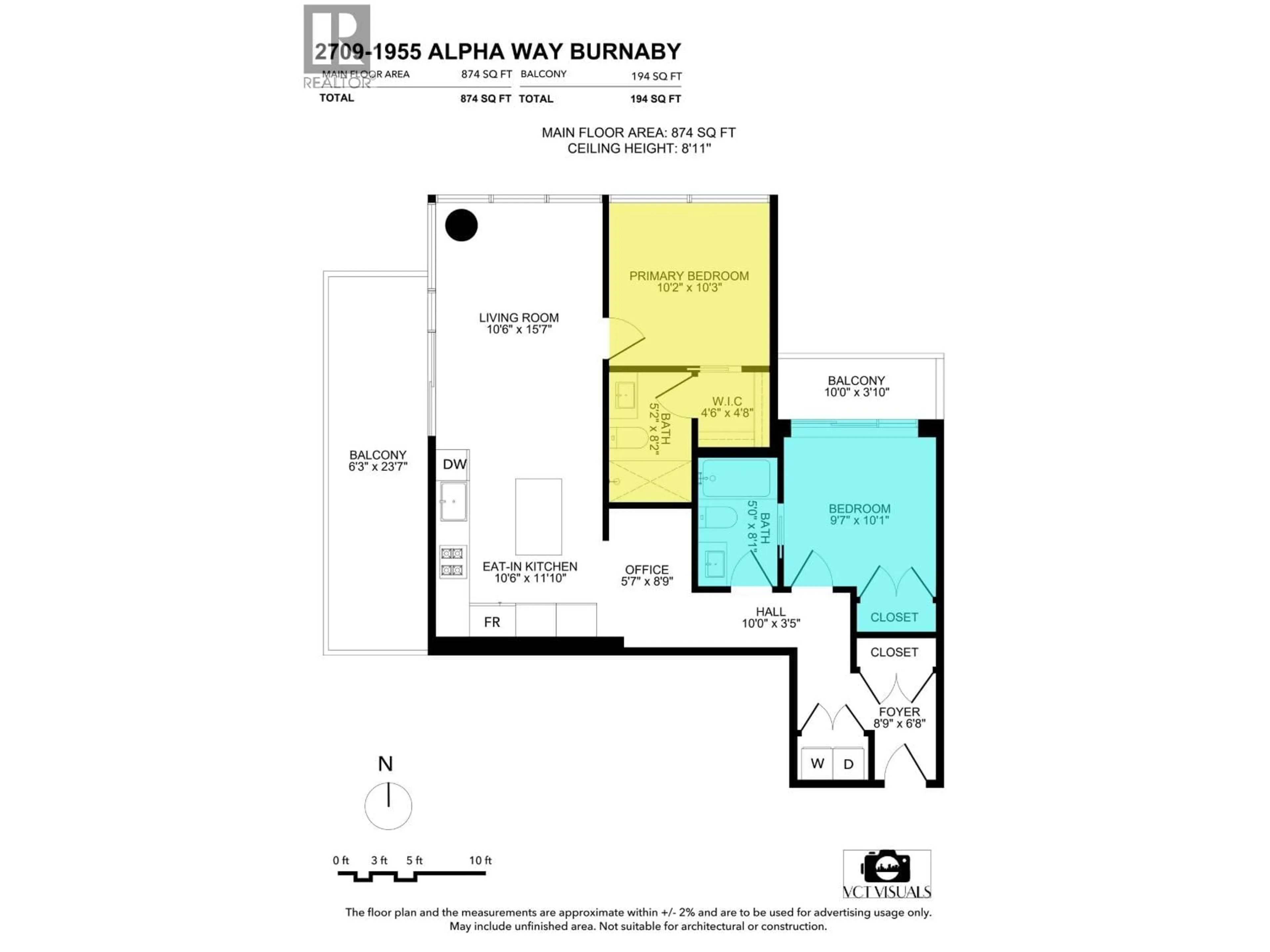 Floor plan for 2709 - 1955 ALPHA WAY, Burnaby British Columbia V5C0K6