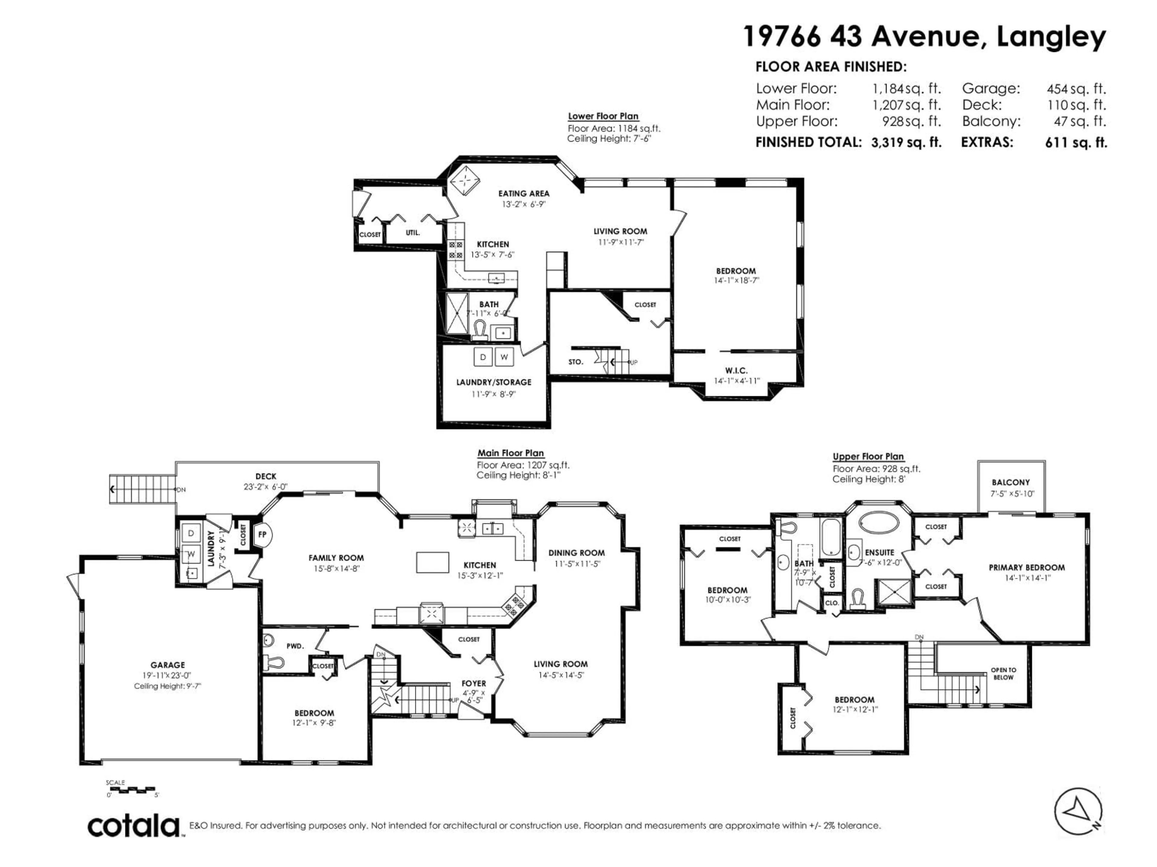 Floor plan for 19766 43 AVENUE, Langley British Columbia V3A8G1