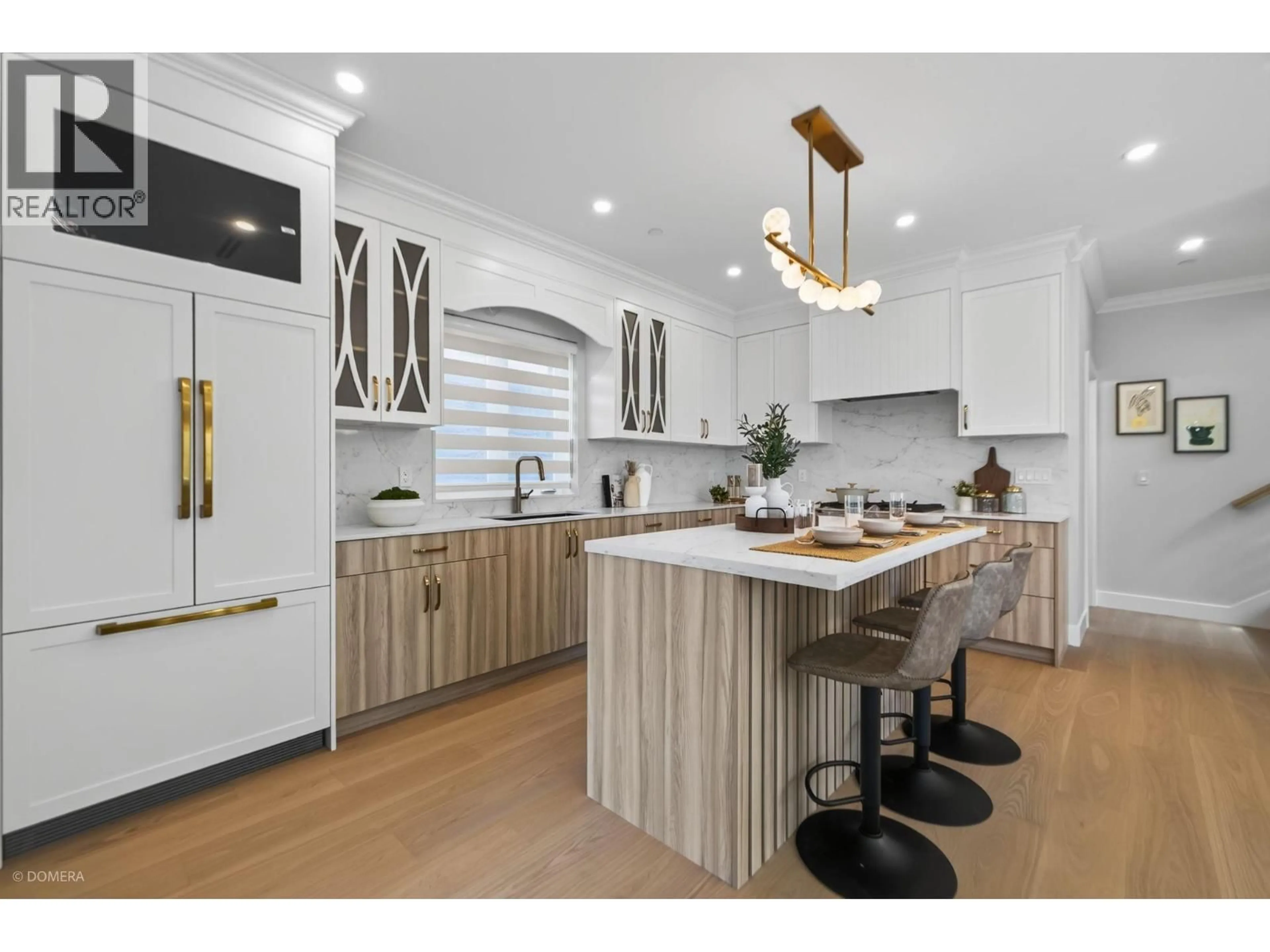 Contemporary kitchen, wood/laminate floor for 2 - 2035 51ST STREET, Vancouver British Columbia V5P1W2