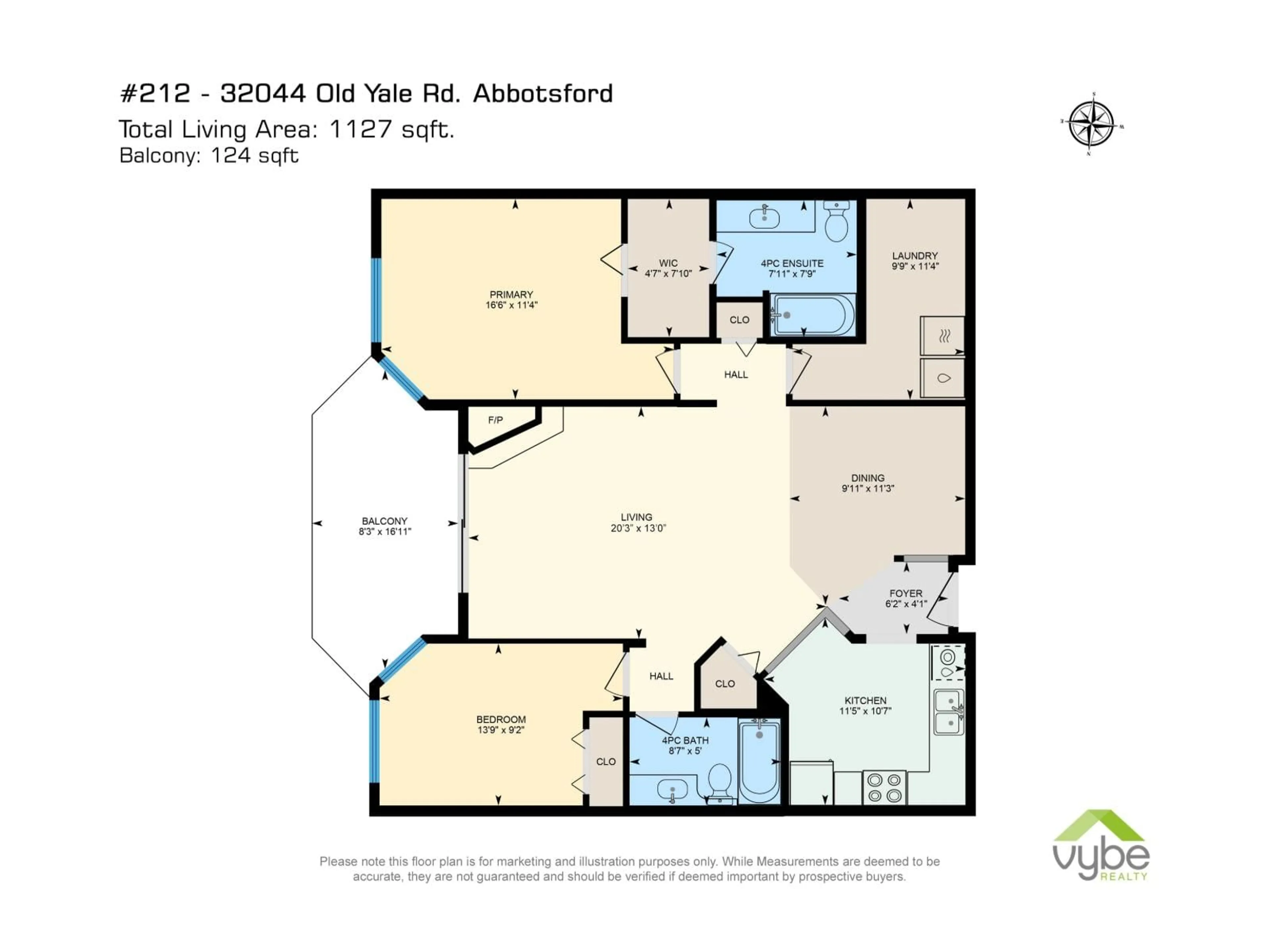Floor plan for 212 - 32044 OLD YALE ROAD, Abbotsford British Columbia V2T2C9