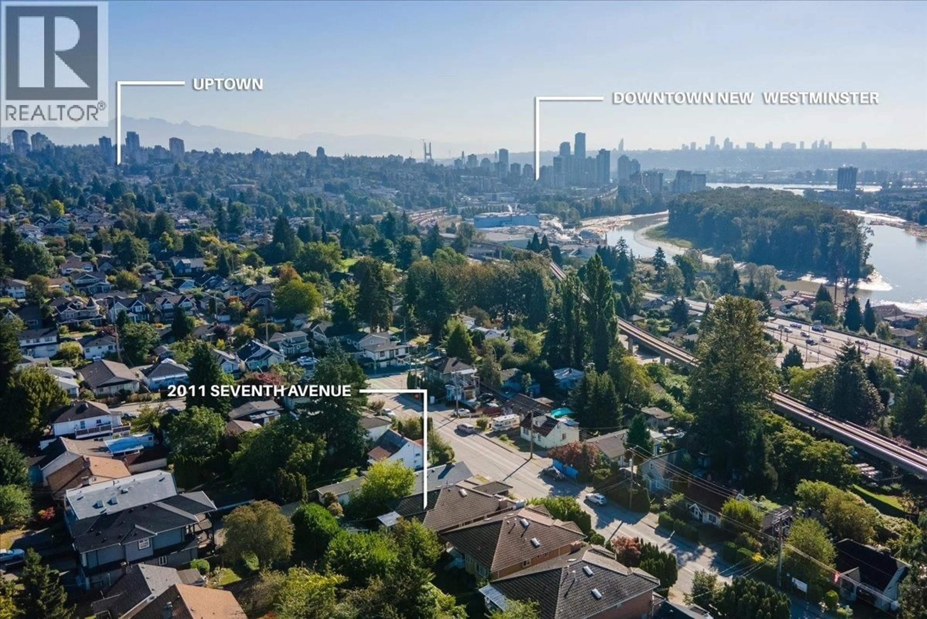 A pic from outside/outdoor area/front of a property/back of a property/a pic from drone, water/lake/river/ocean view for 2011 SEVENTH AVENUE, New Westminster British Columbia V3M2L5