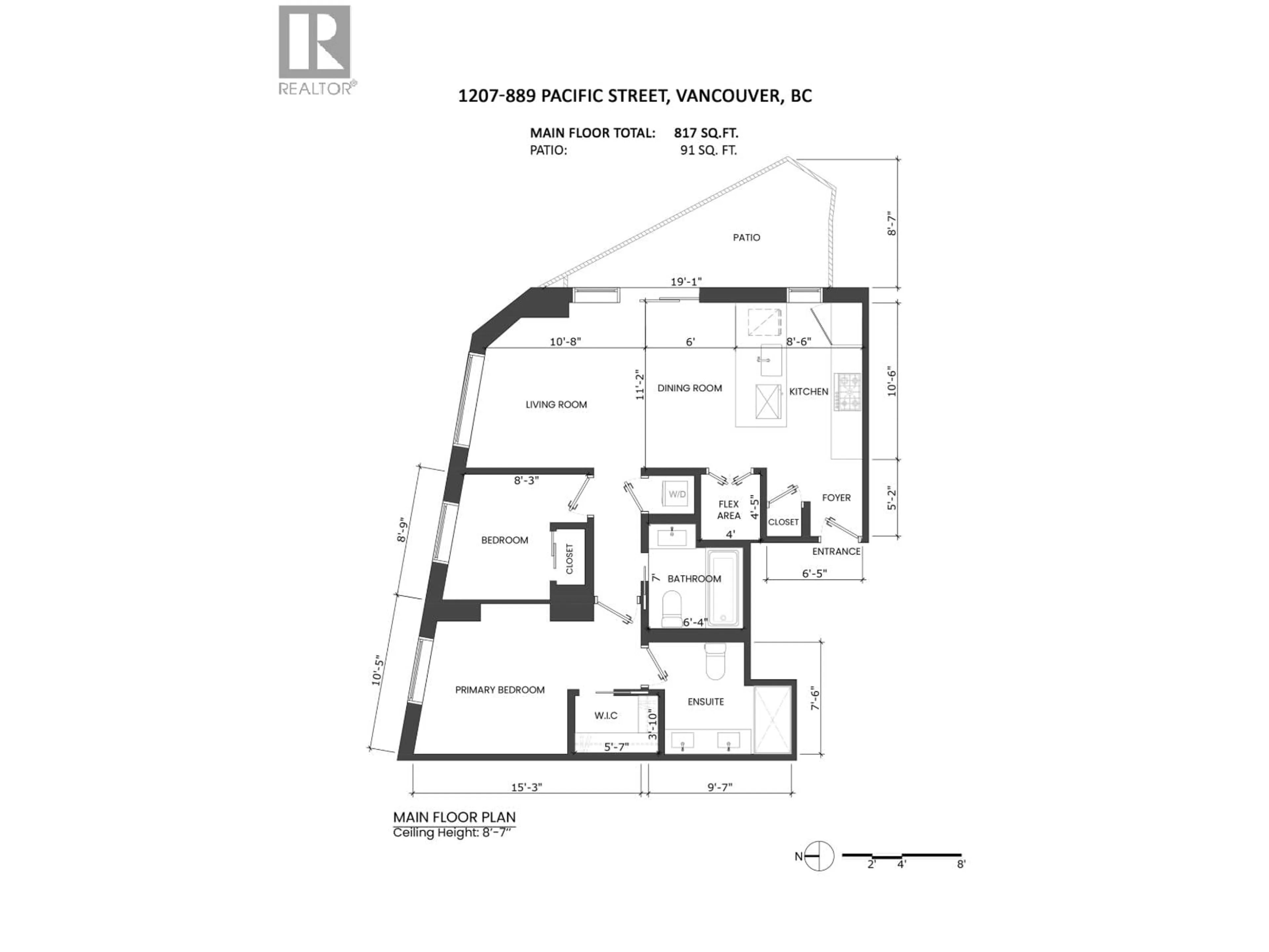 Floor plan for 1207 - 889 PACIFIC STREET, Vancouver British Columbia V6Z1C3