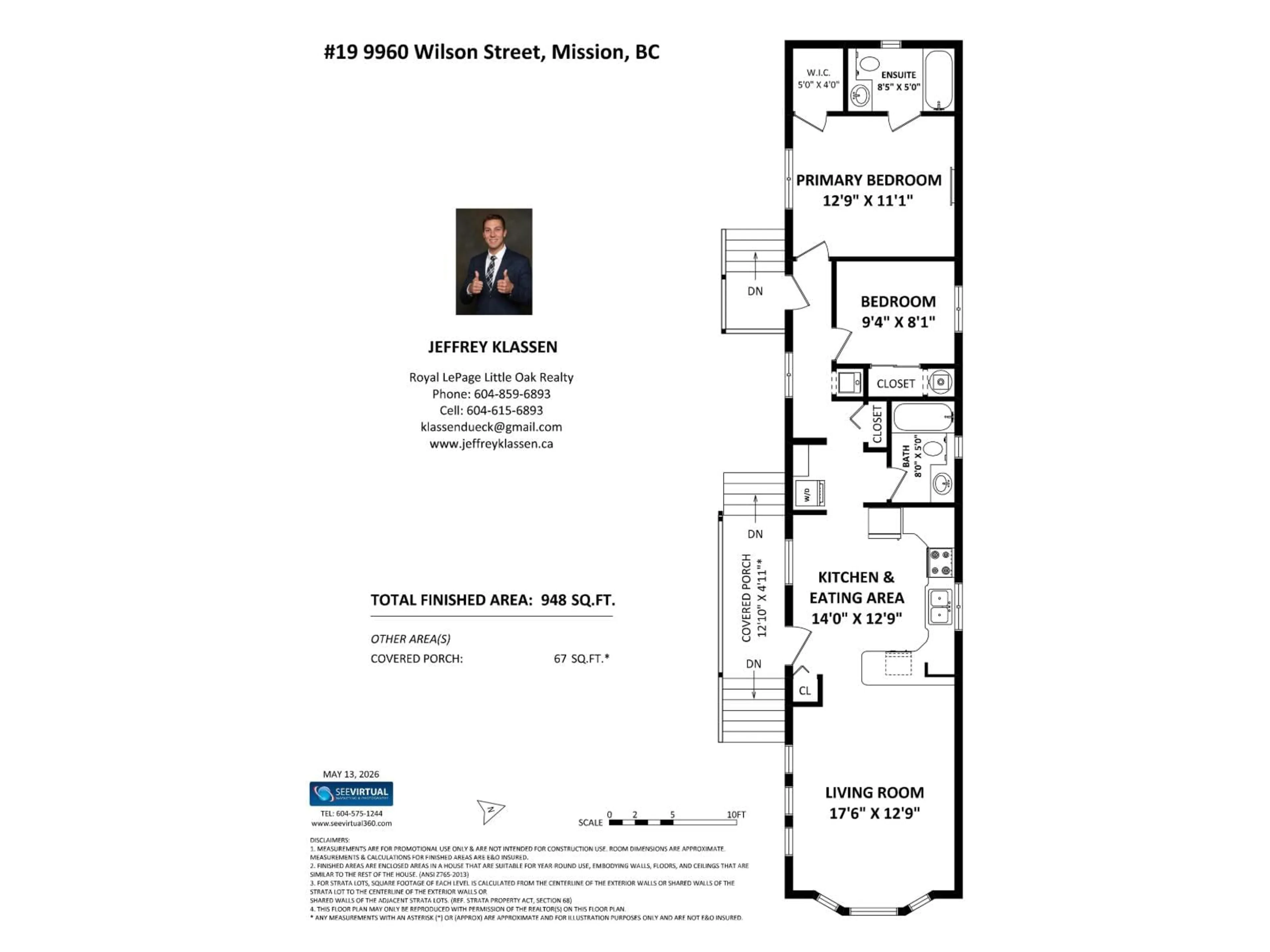 Floor plan for 19 - 9960 WILSON STREET, Mission British Columbia V4S1B3