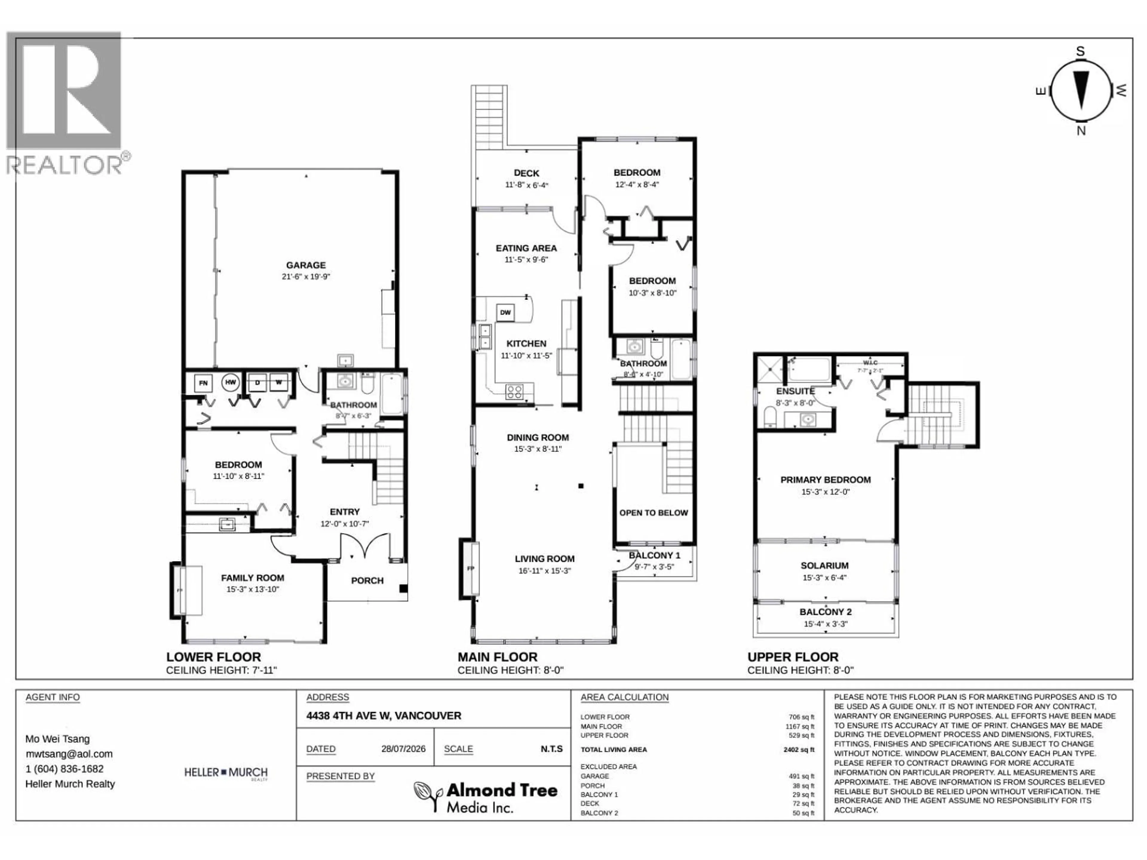 Floor plan for 4438 4TH AVENUE, Vancouver British Columbia V6R1R1