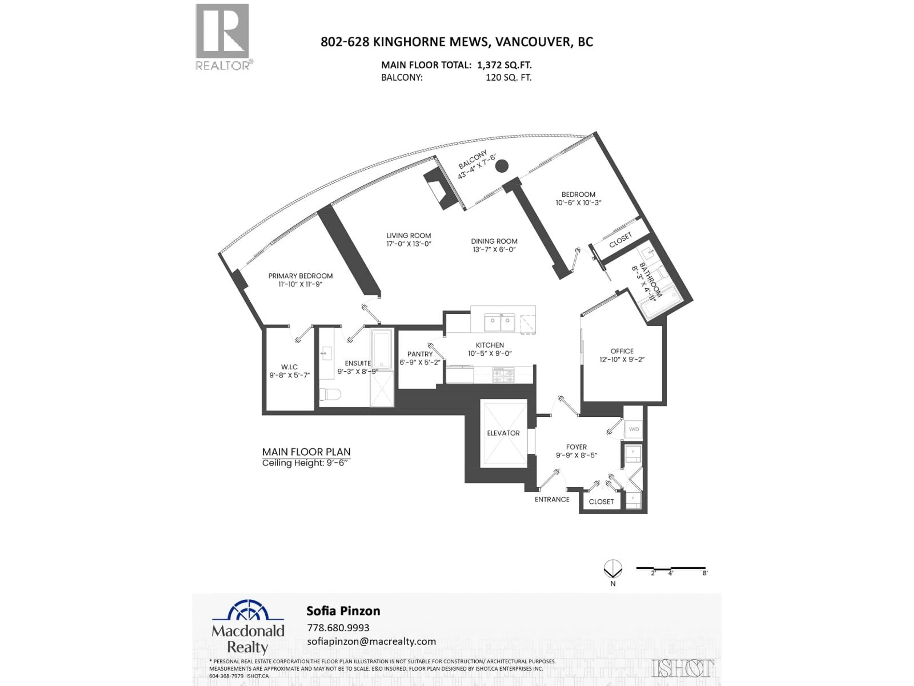 Floor plan for 802 - 628 KINGHORNE MEWS, Vancouver British Columbia V6Z3H6