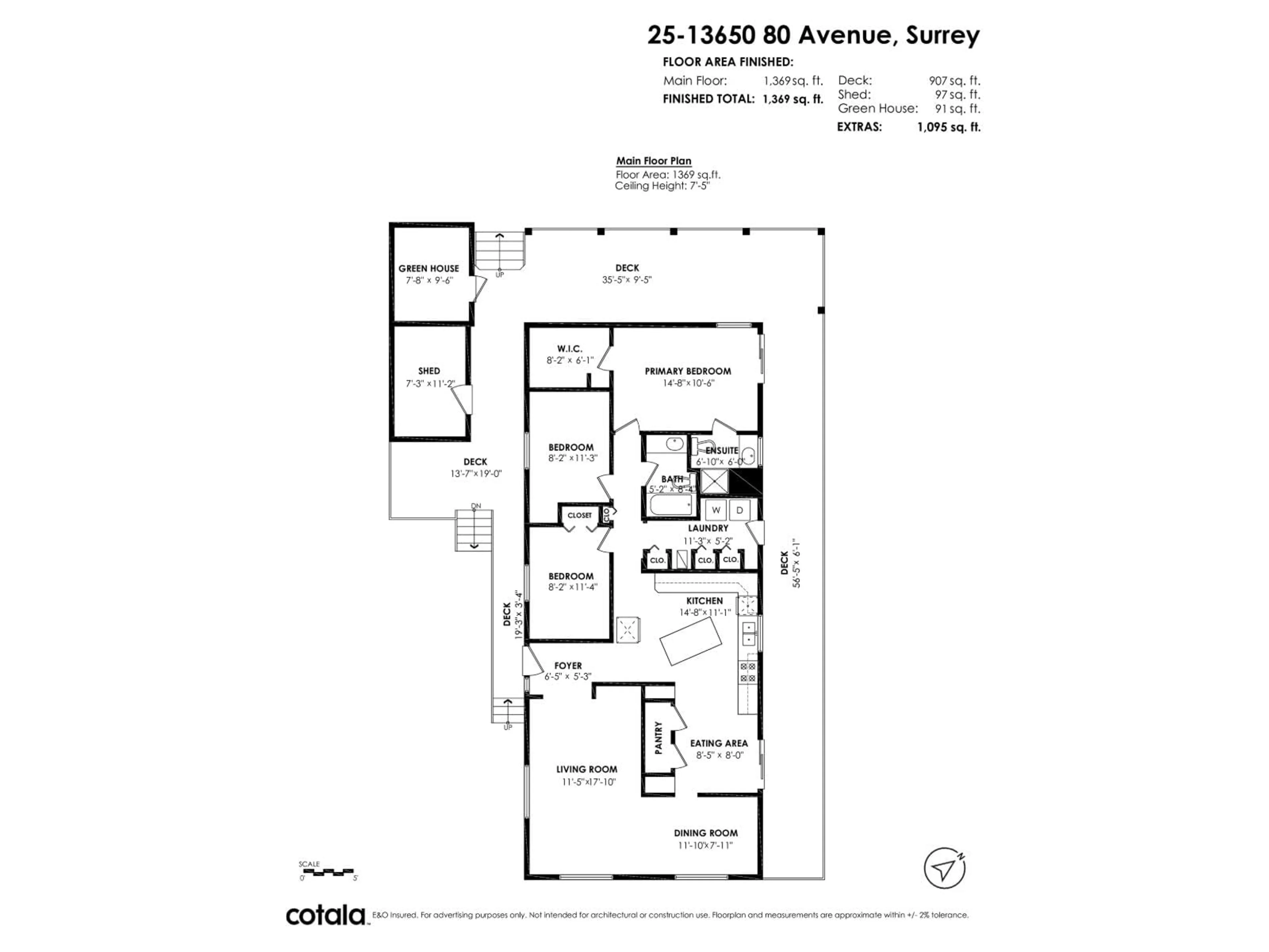 Floor plan for 25 - 13650 80 AVENUE, Surrey British Columbia V3W6J8