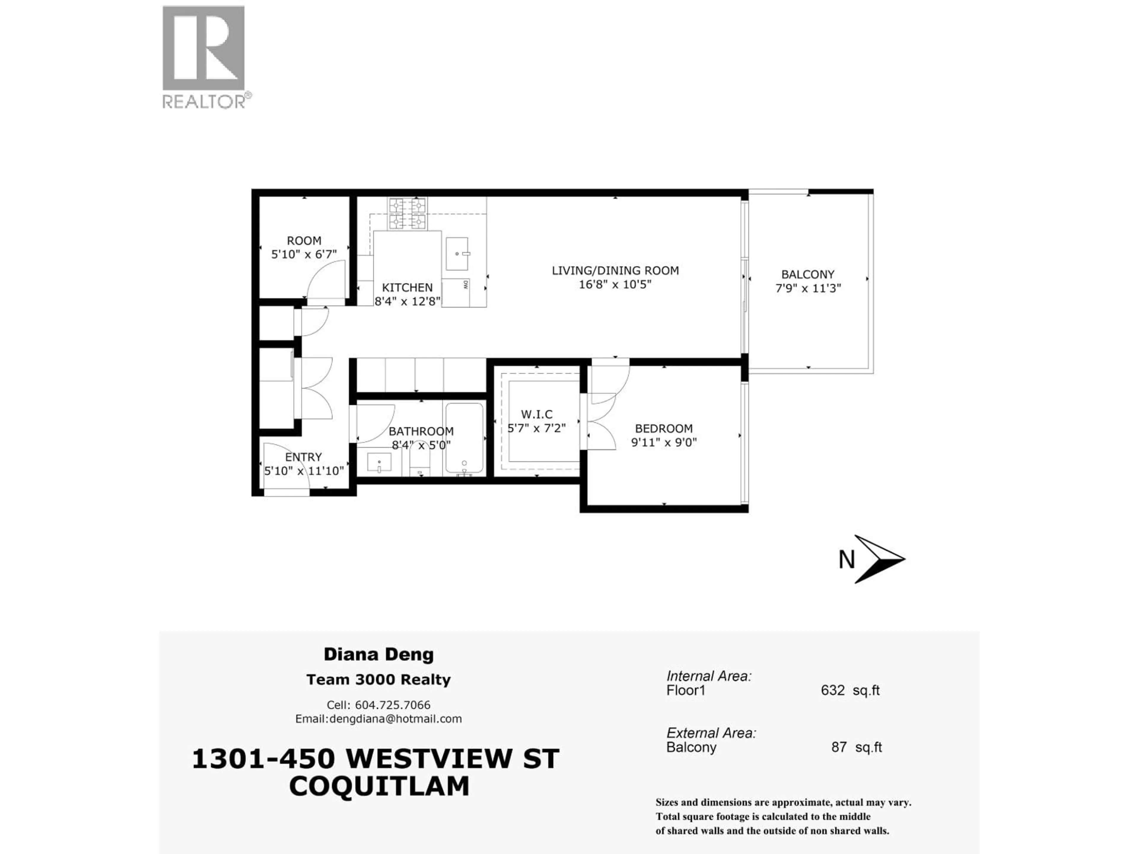 Floor plan for 1301 - 450 WESTVIEW STREET, Coquitlam British Columbia V3K6C3