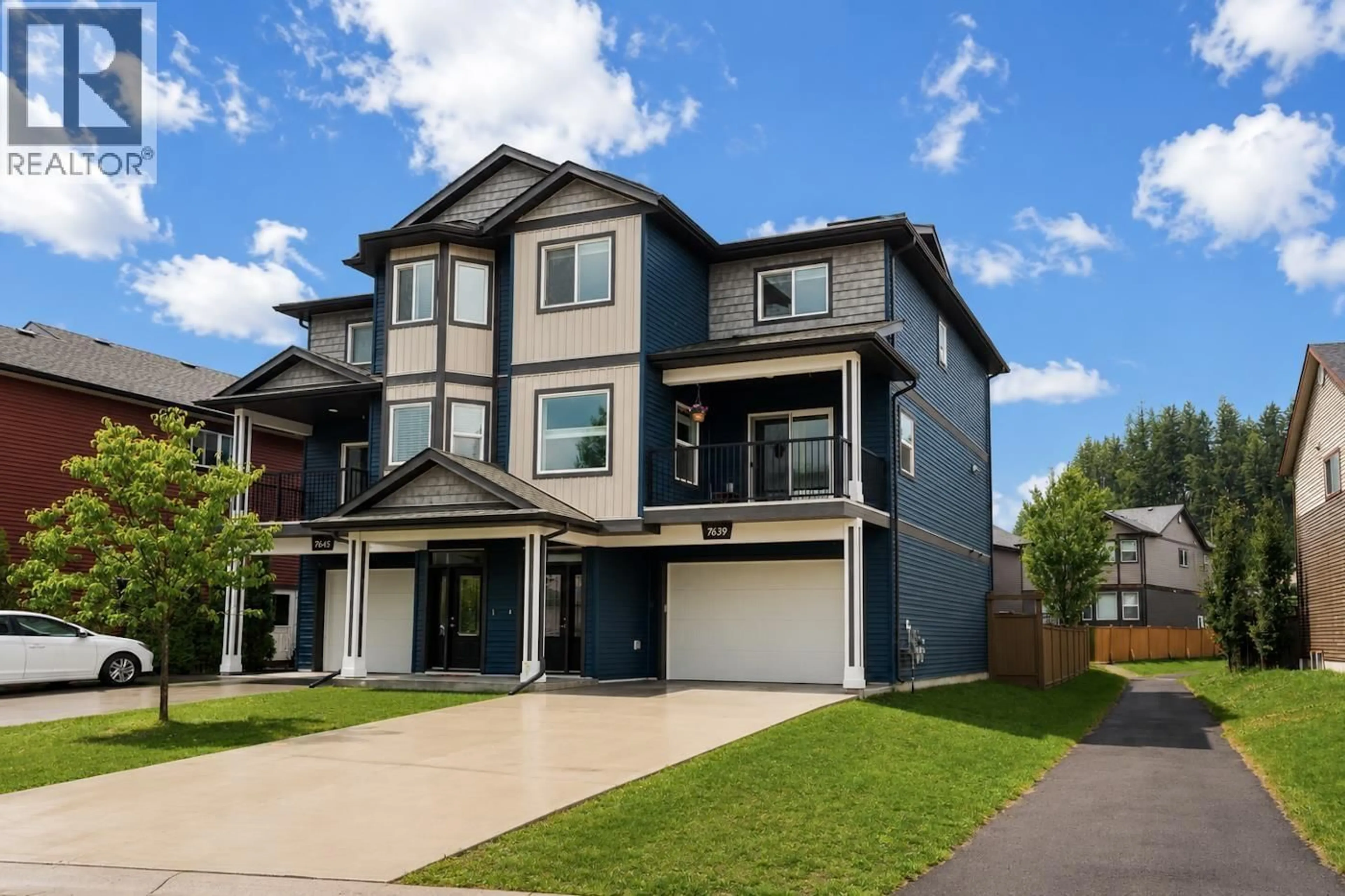 Home with vinyl exterior material, street for 7639 CREEKSIDE WAY, Prince George British Columbia V2N0C2