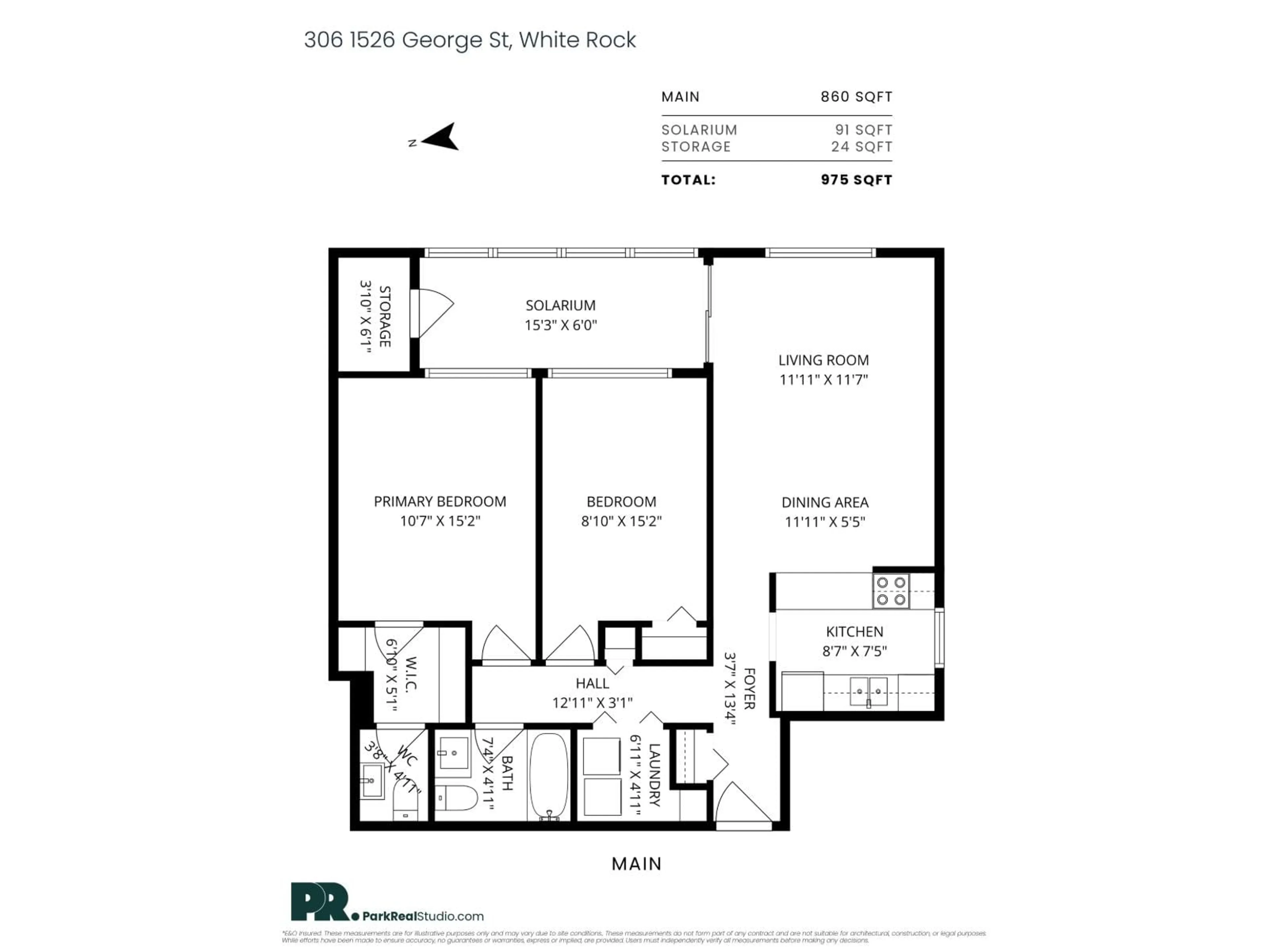 Floor plan for 306 - 1526 GEORGE STREET, White Rock British Columbia V4B4A5