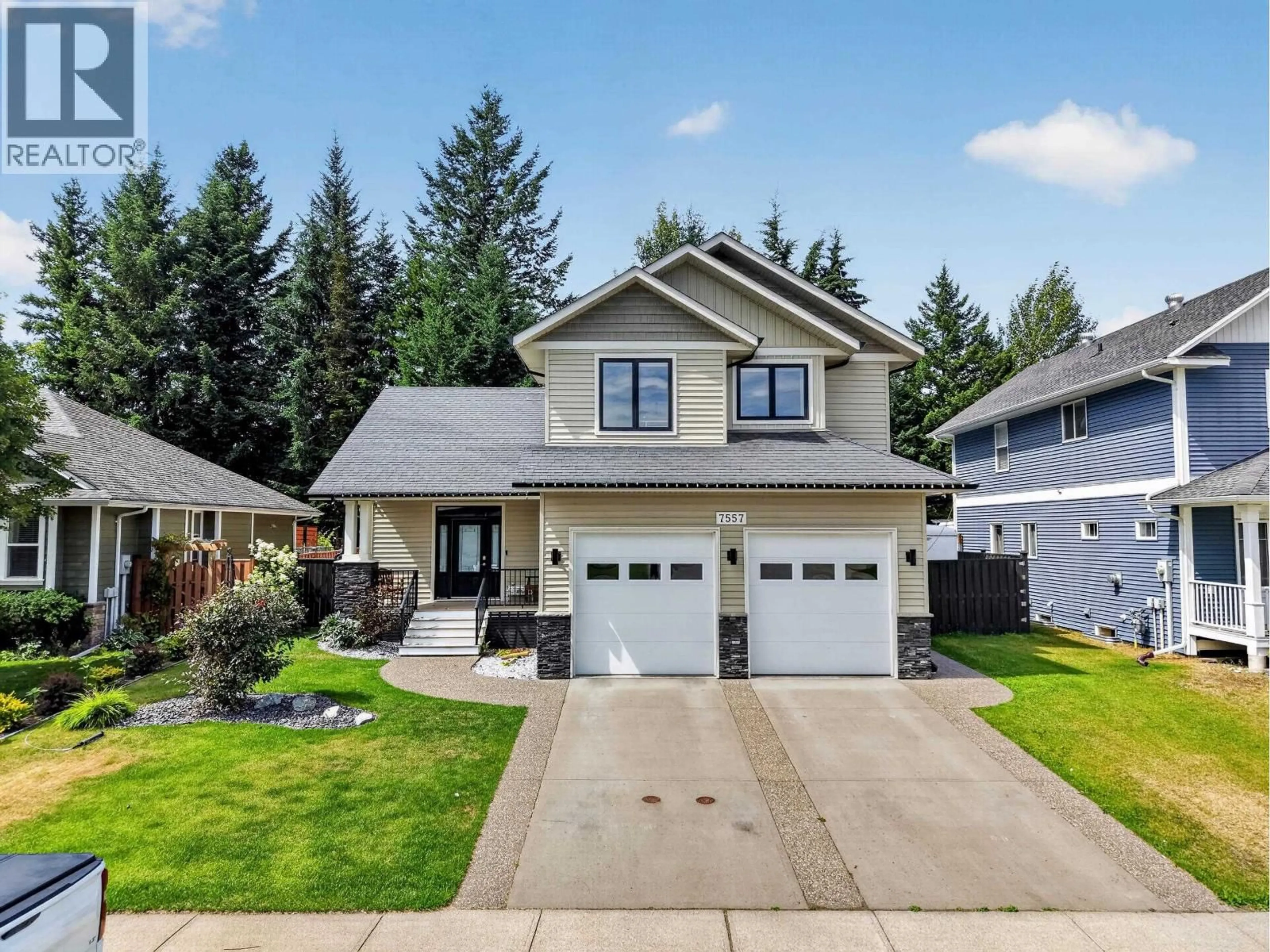 Home with vinyl exterior material, street for 7557 LOEDEL CRESCENT, Prince George British Columbia V2N0A5