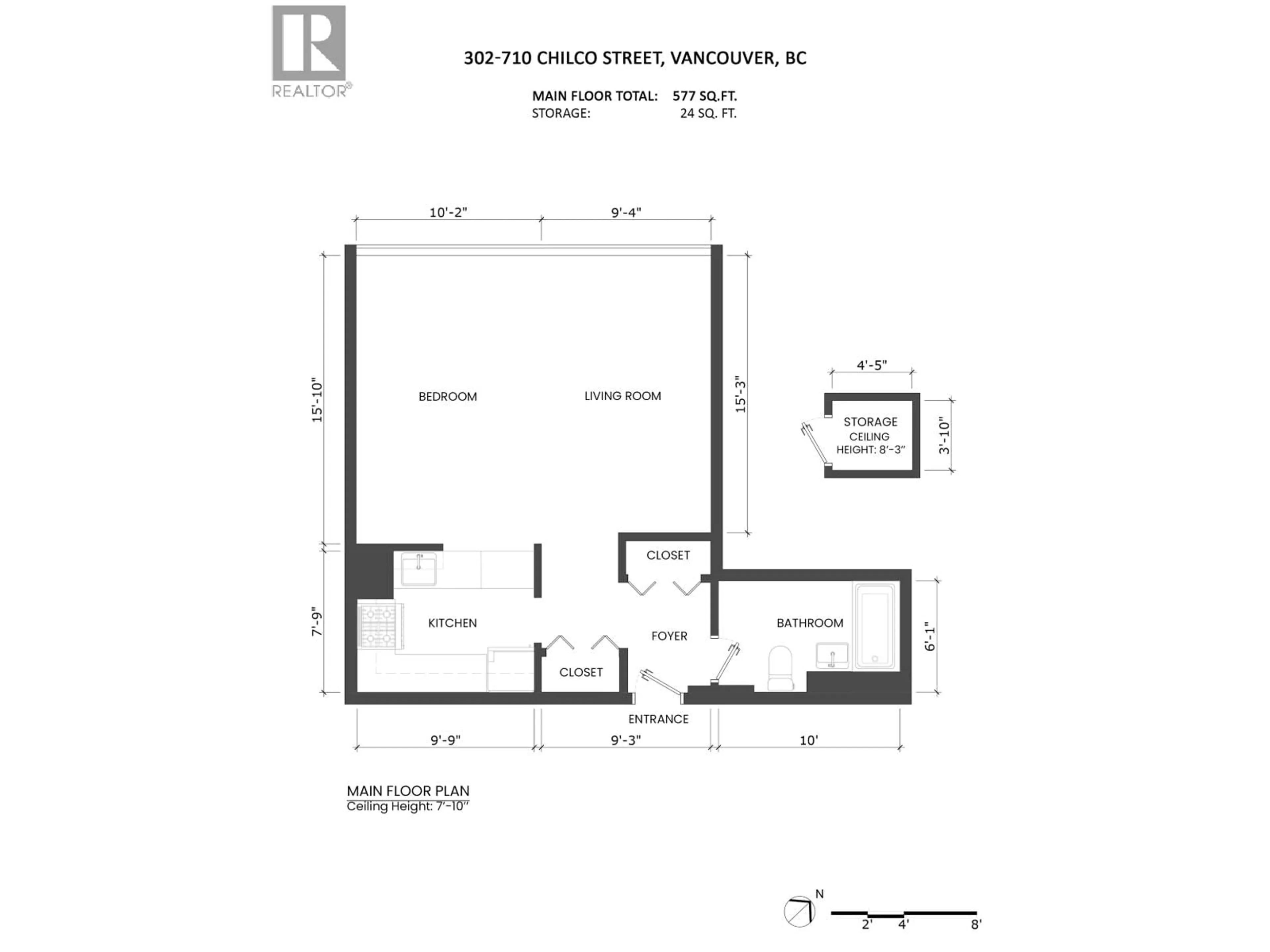 Floor plan for 302 - 710 CHILCO STREET, Vancouver British Columbia V6G2P9