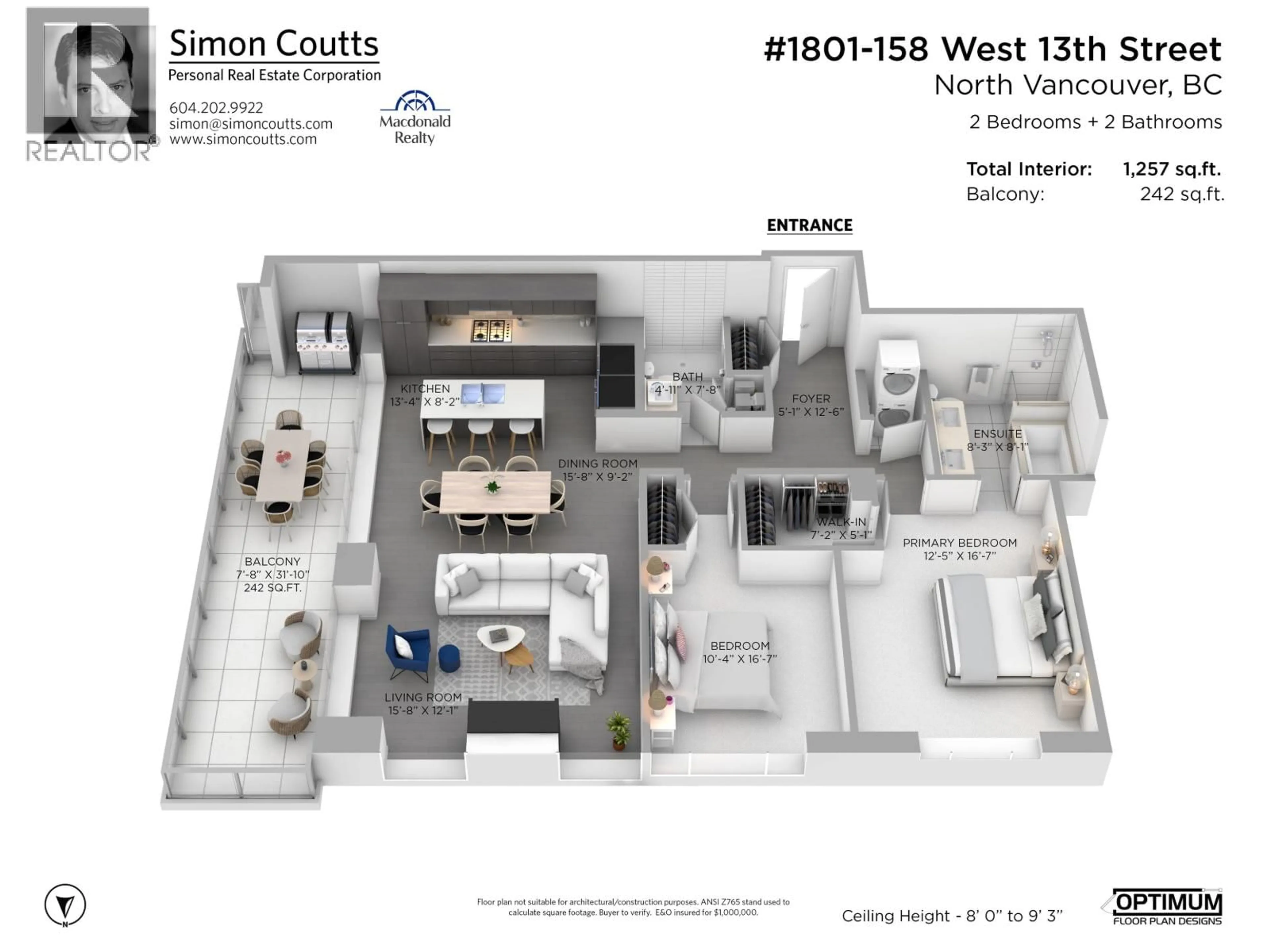 Floor plan for 1801 - 158 13TH STREET, North Vancouver British Columbia V7M0A7