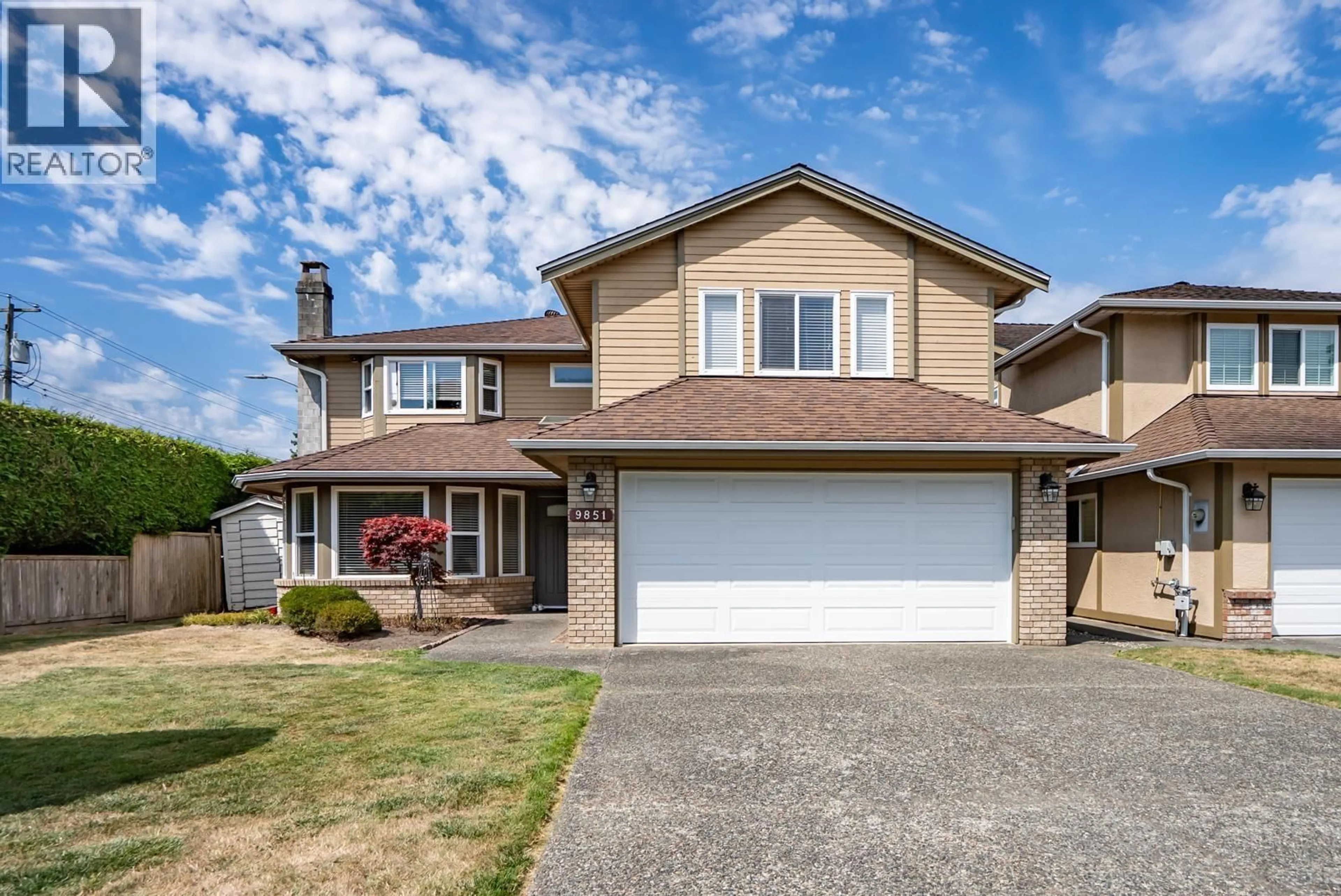 Home with vinyl exterior material, street for 9851 HADDON DRIVE, Richmond British Columbia V7E6H5