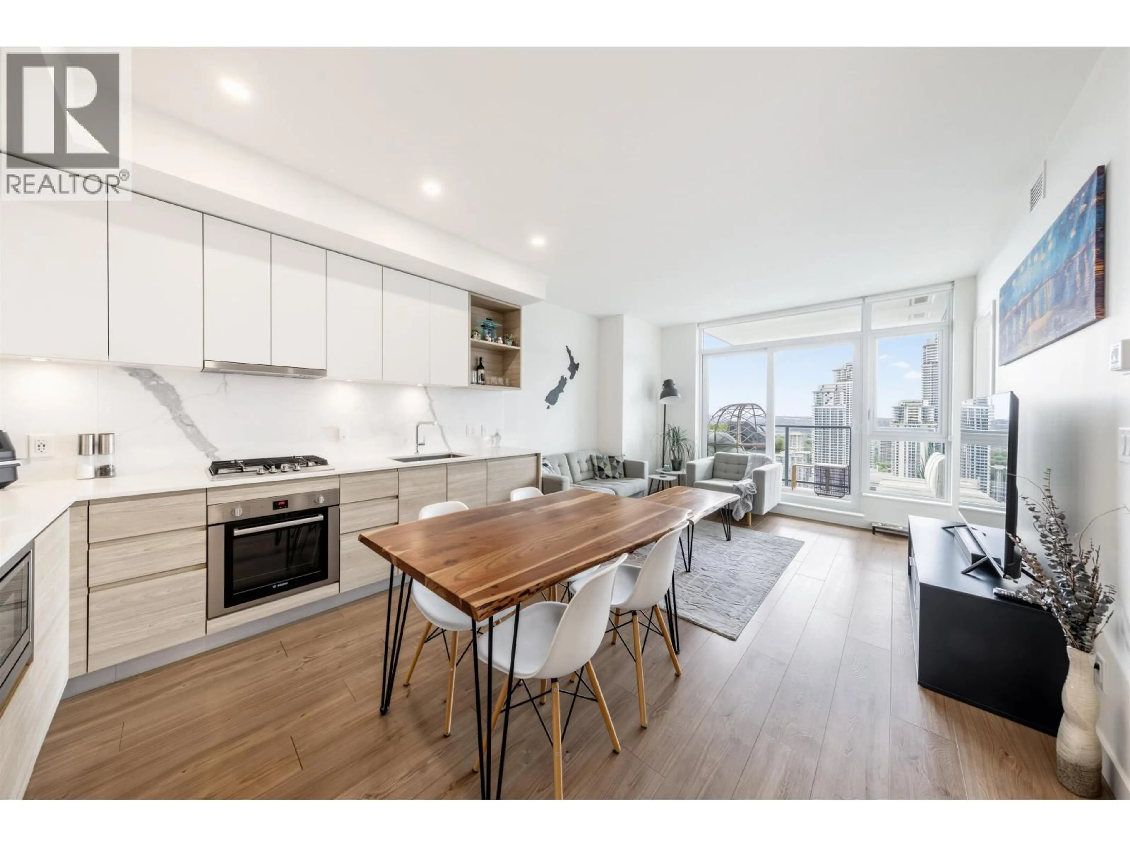 Open concept kitchen, wood/laminate floor for 2507 - 595 AUSTIN AVENUE, Coquitlam British Columbia V3K0G7