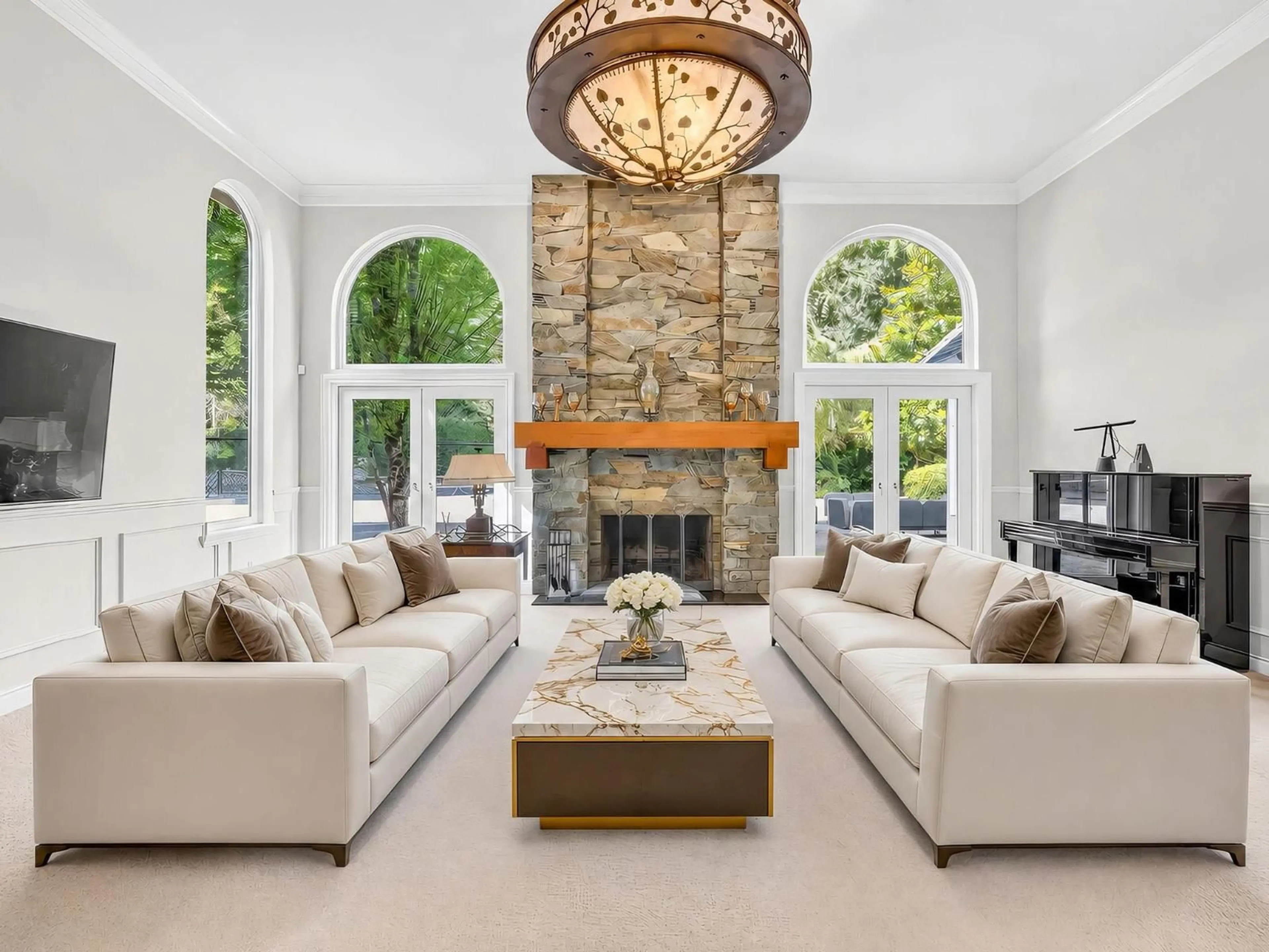 Living room with furniture, ceramic/tile floor for 13315 25 AVENUE, Surrey British Columbia V4P1Y6