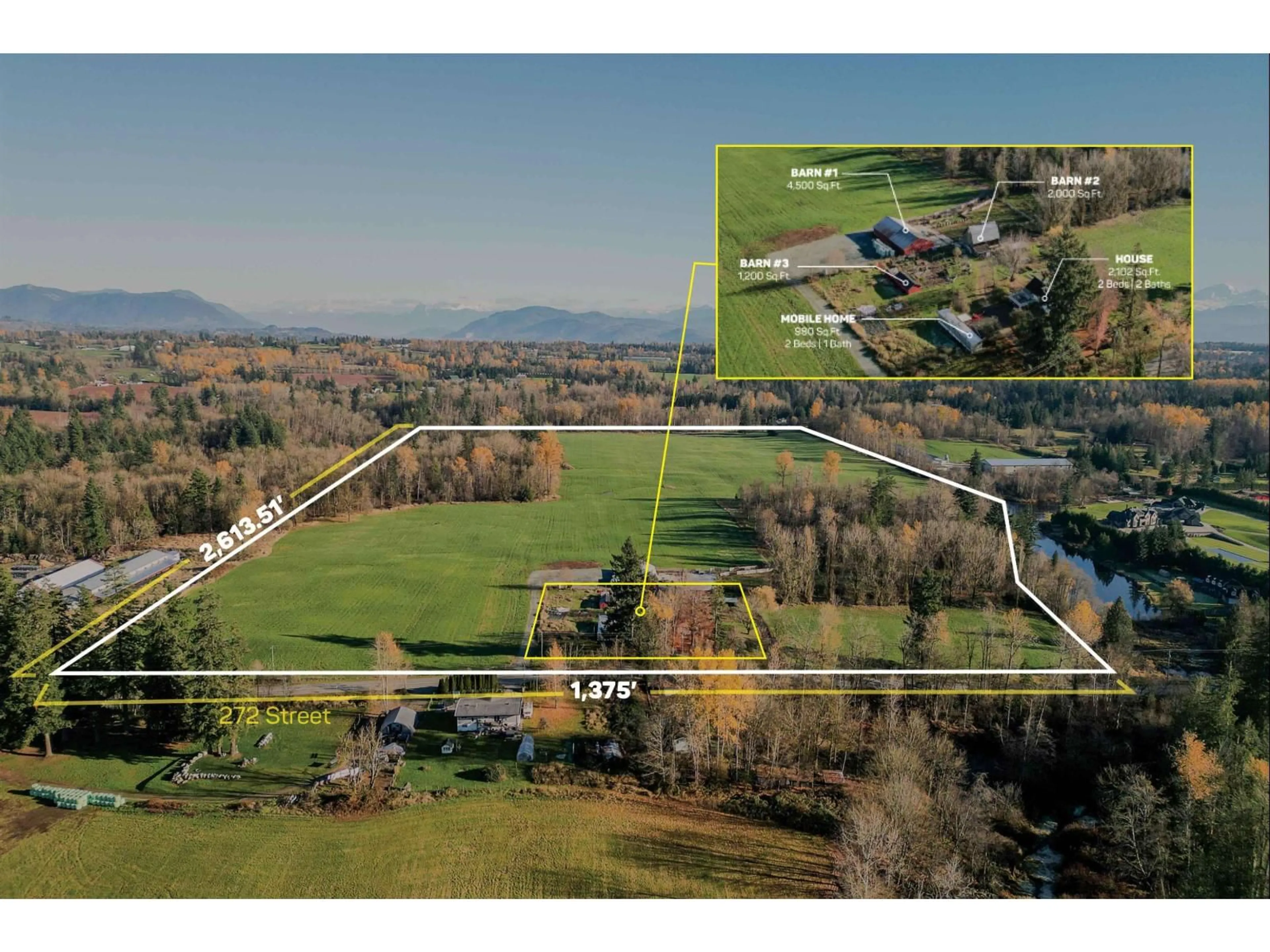 A pic from outside/outdoor area/front of a property/back of a property/a pic from drone, mountain view for 6290 272 STREET, Langley British Columbia V4W1S6