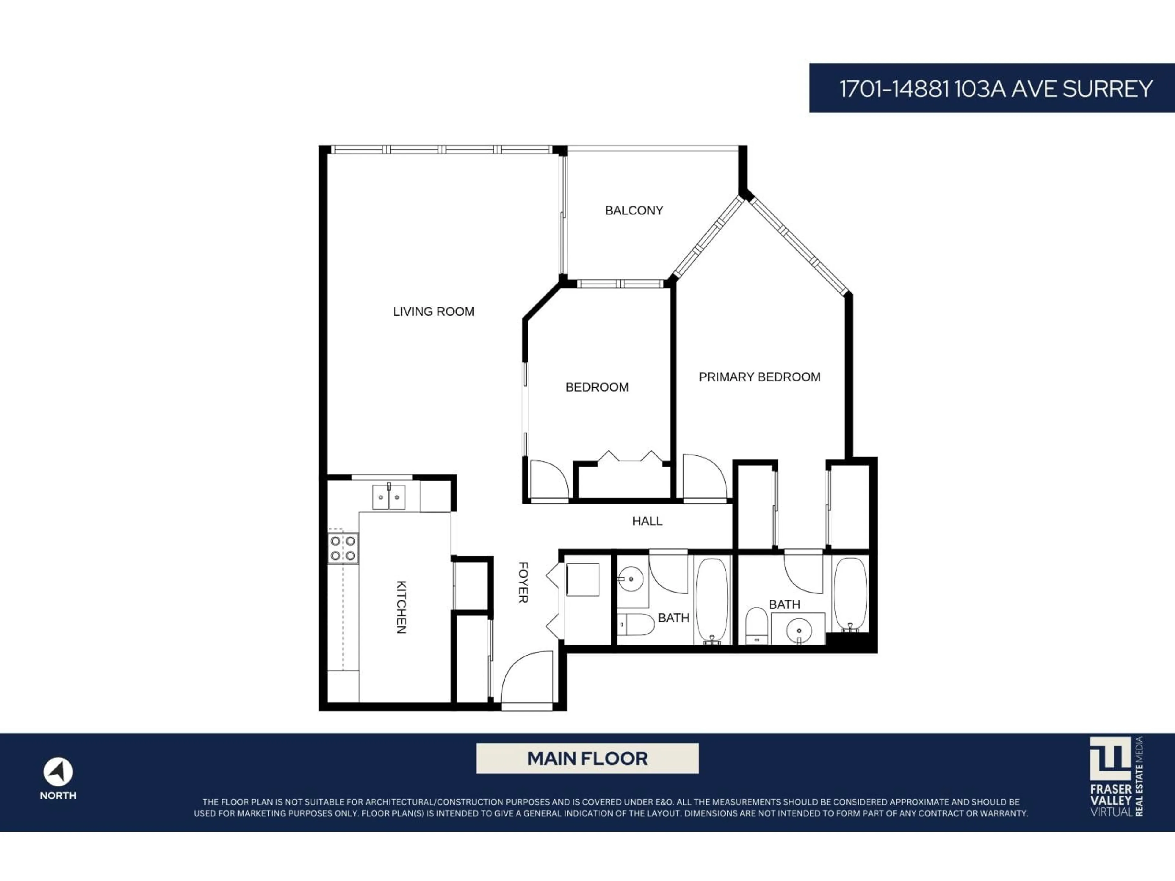 Floor plan for 1701 - 14881 103A AVENUE, Surrey British Columbia V3R0M5