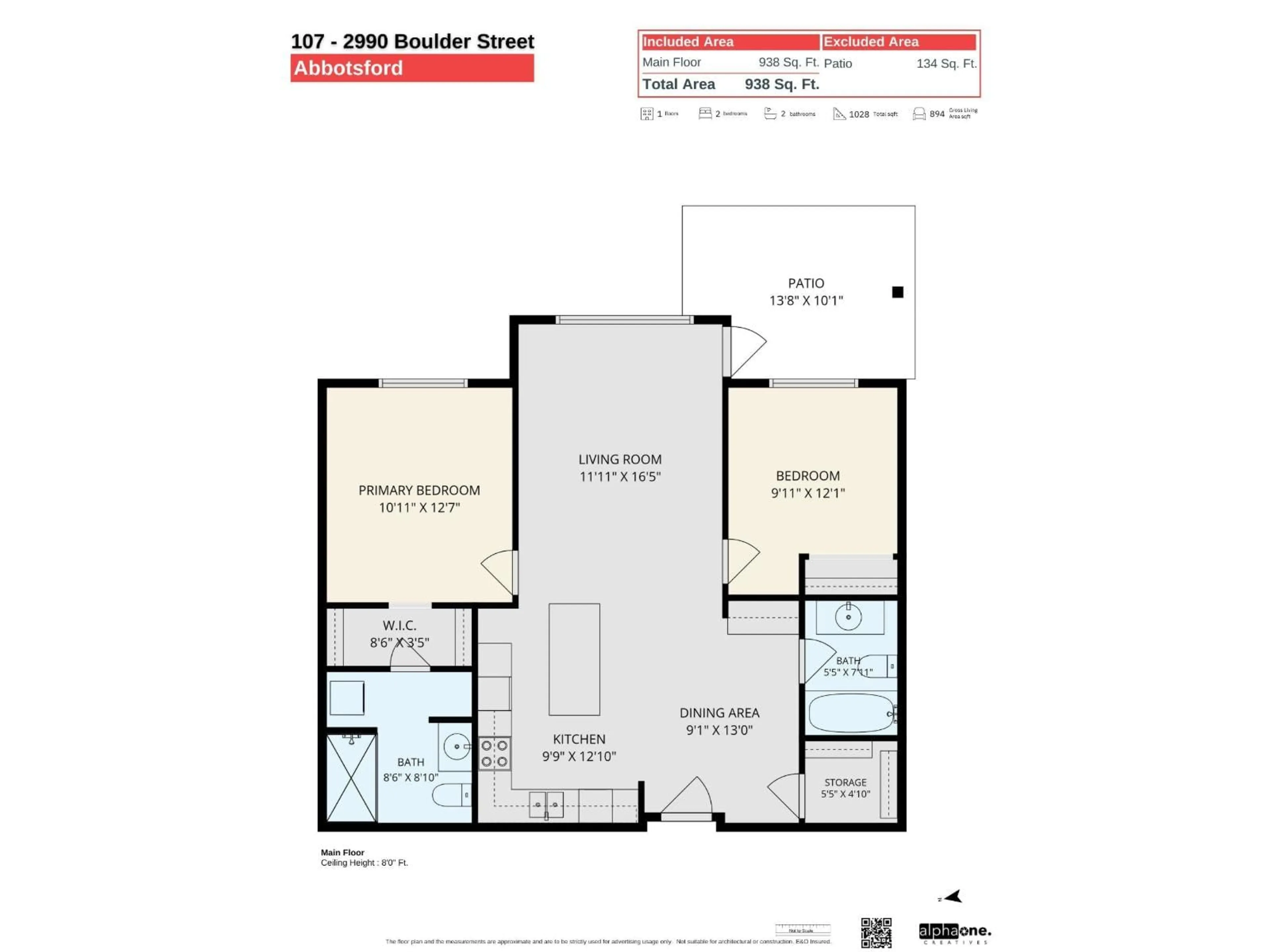 Floor plan for 107 - 2990 BOULDER STREET, Abbotsford British Columbia V2T3P8