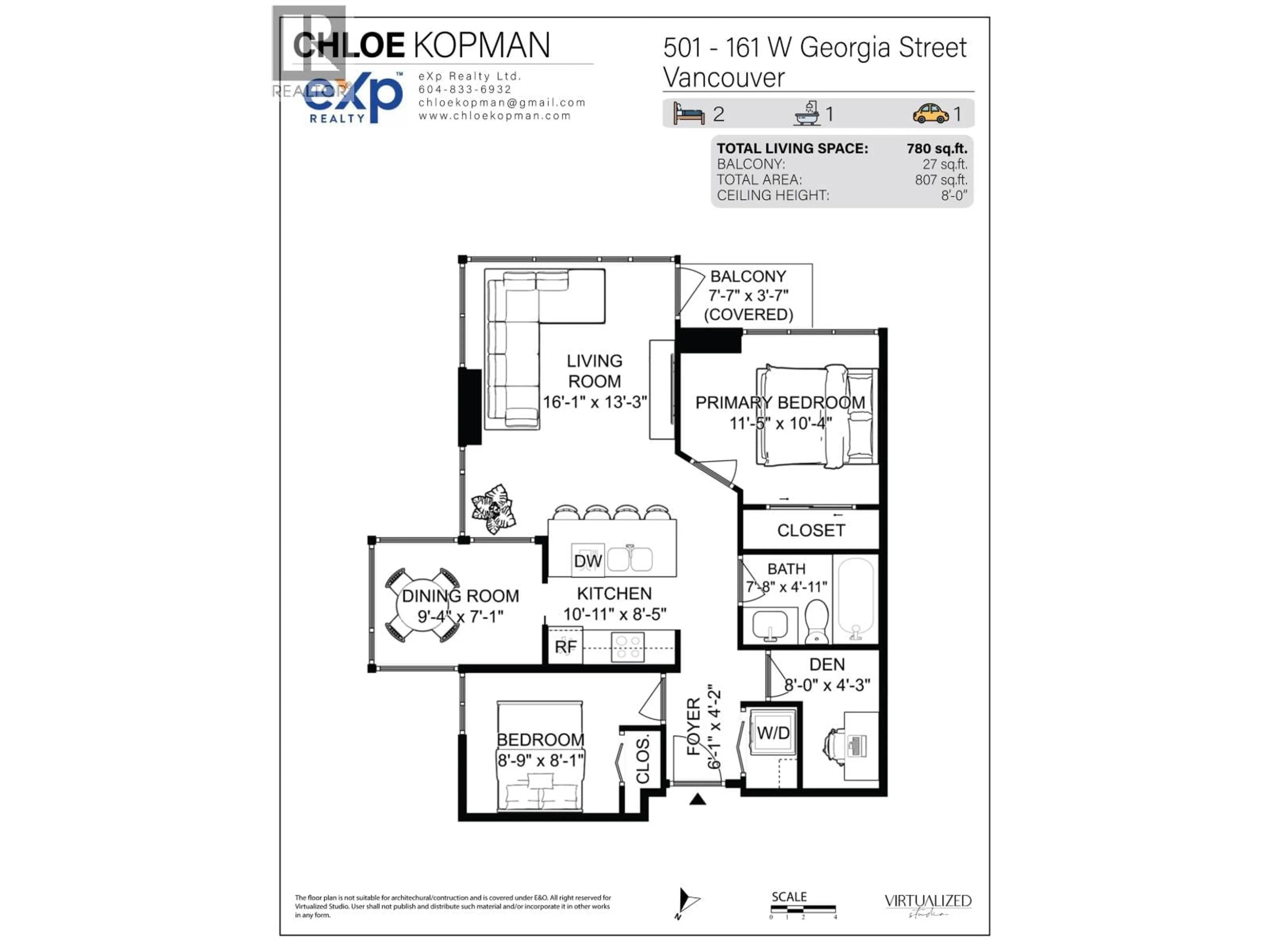 Floor plan for 501 - 161 GEORGIA STREET, Vancouver British Columbia V6B0K9