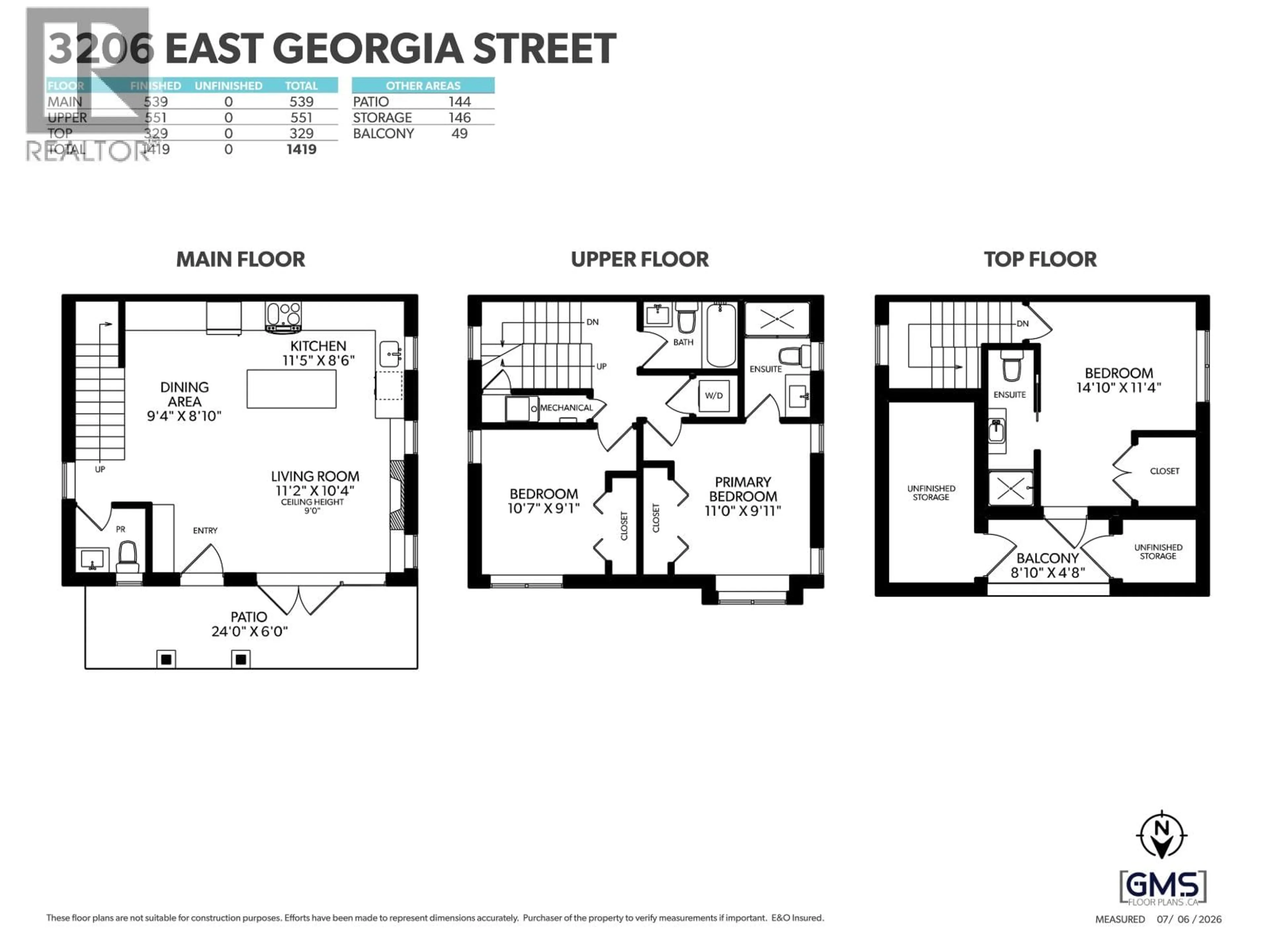 Floor plan for 3206 GEORGIA STREET, Vancouver British Columbia V5K2L3