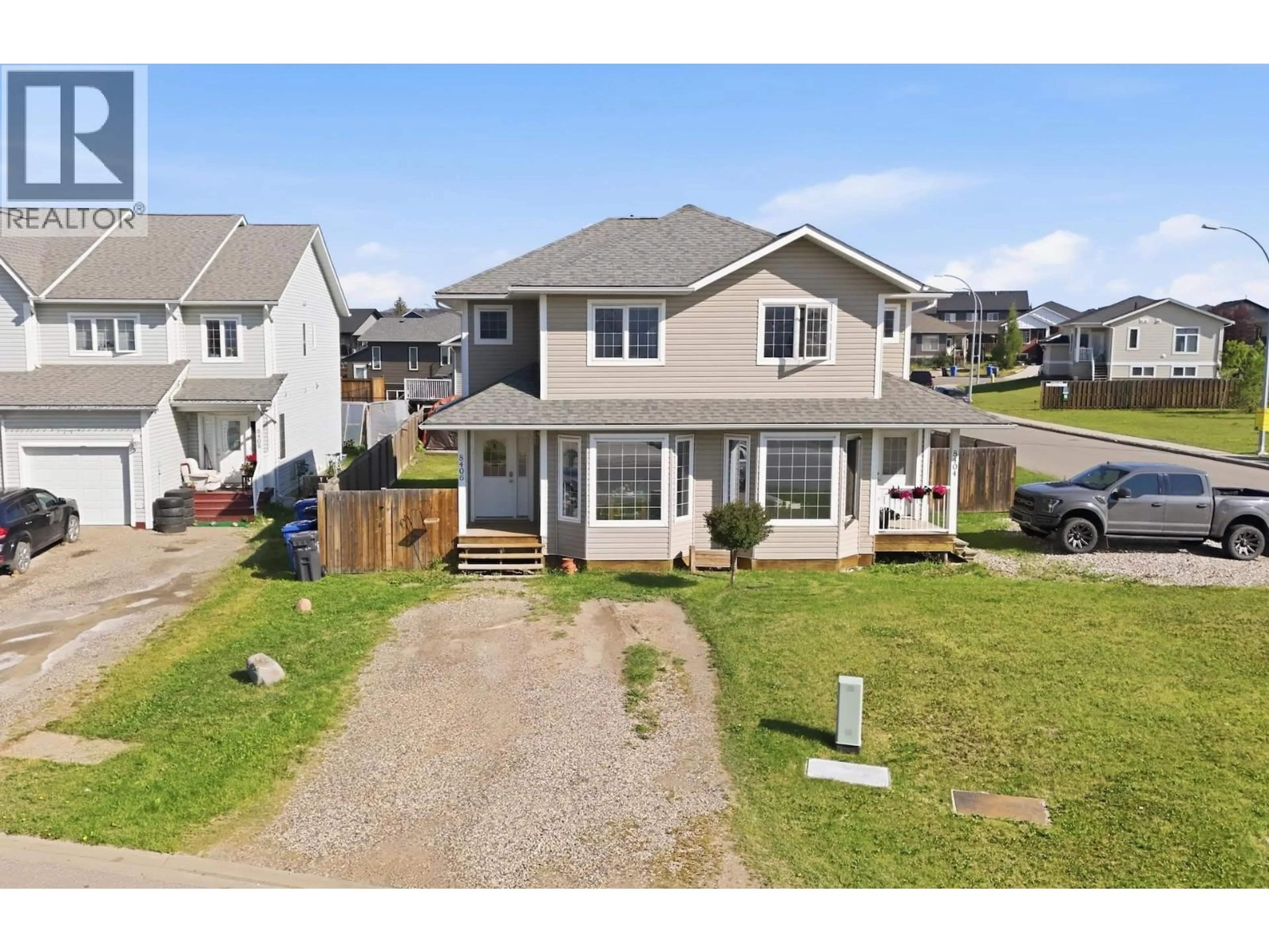 A pic from outside/outdoor area/front of a property/back of a property/a pic from drone, street for 8406 86 AVENUE, Fort St. John British Columbia V1J0G6