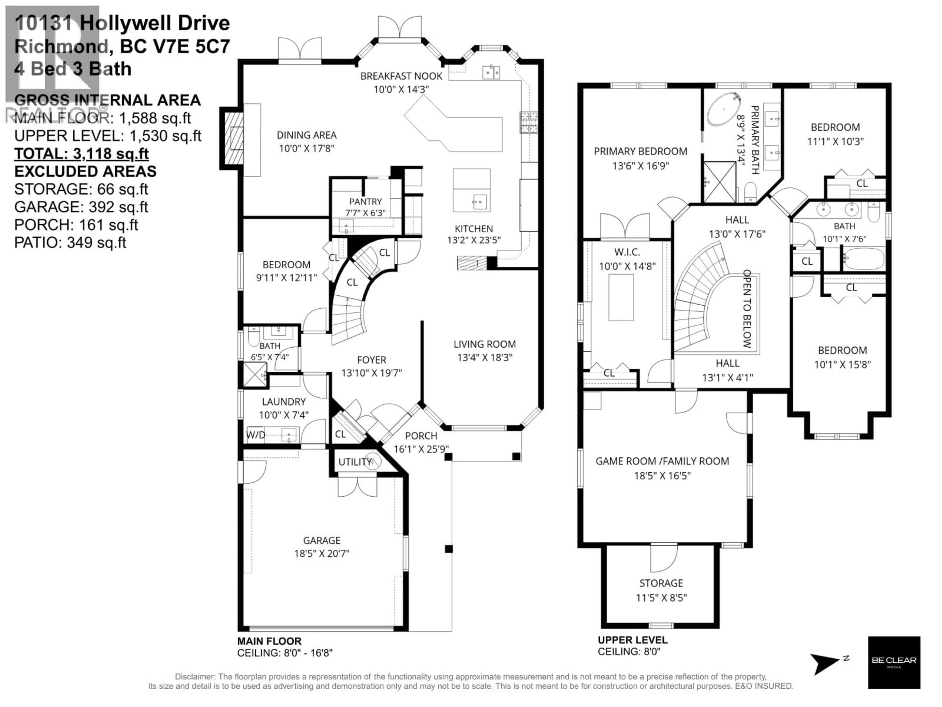 Floor plan for 10131 HOLLYWELL DRIVE, Richmond British Columbia V7E5C7