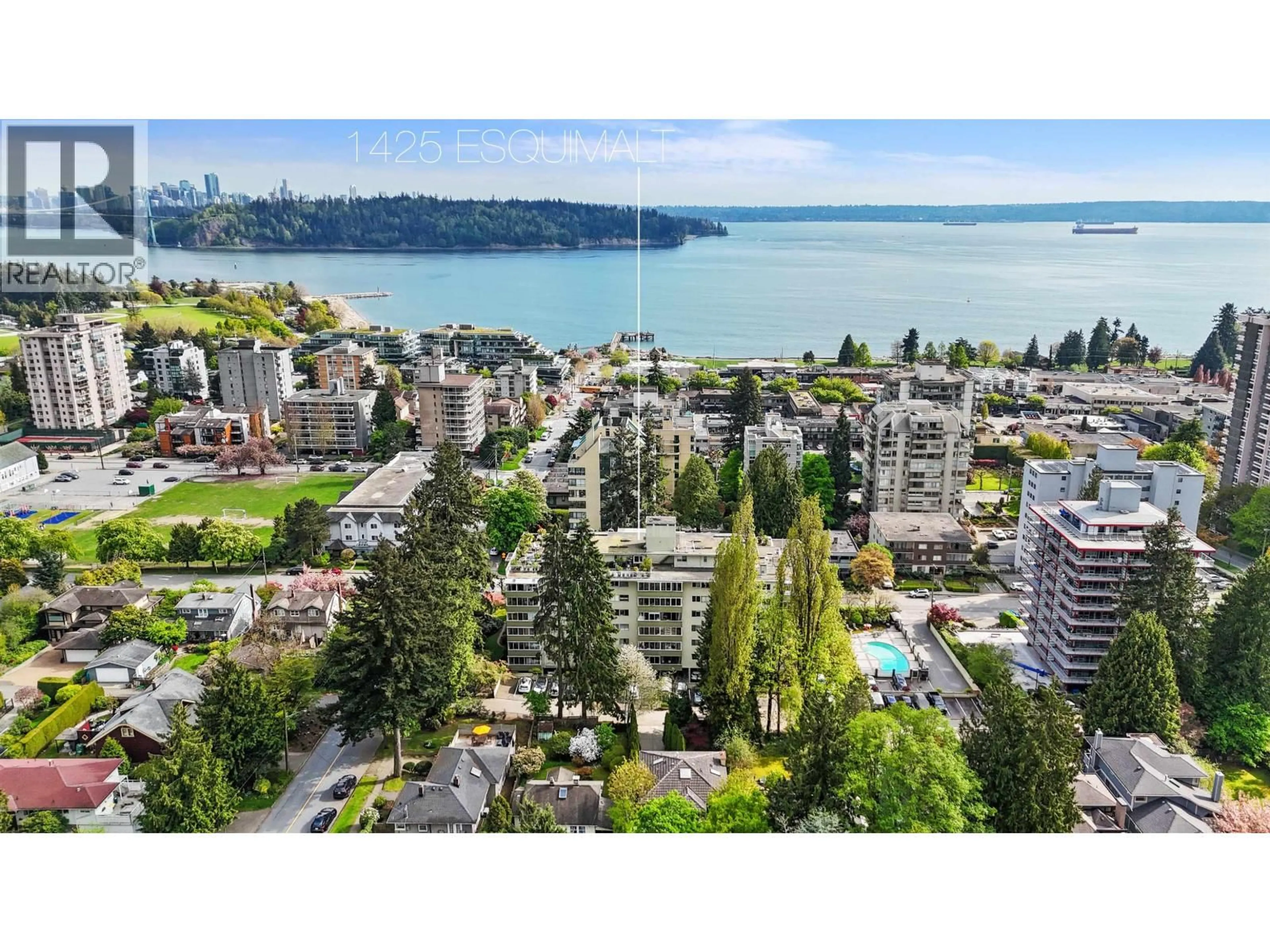 A pic from outside/outdoor area/front of a property/back of a property/a pic from drone, water/lake/river/ocean view for 212 - 1425 ESQUIMALT AVENUE, West Vancouver British Columbia V7T1L1