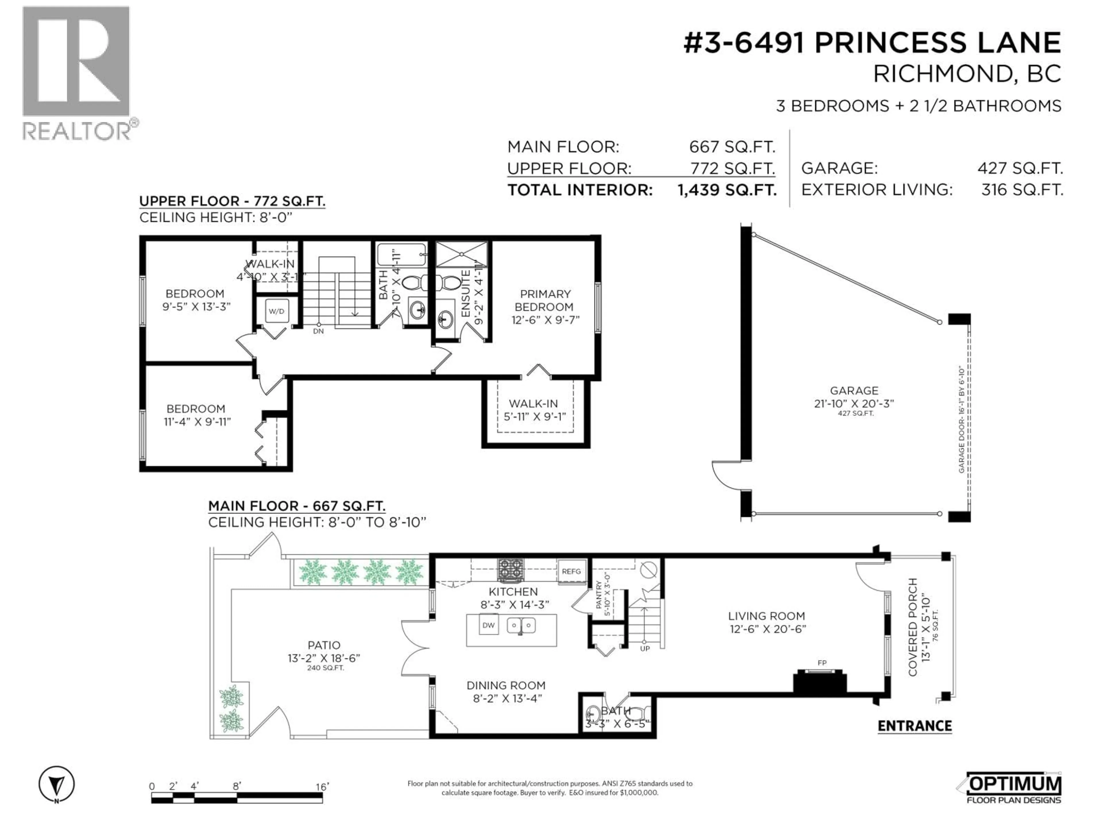 Floor plan for 3 - 6491 PRINCESS LANE, Richmond British Columbia V7E6R7