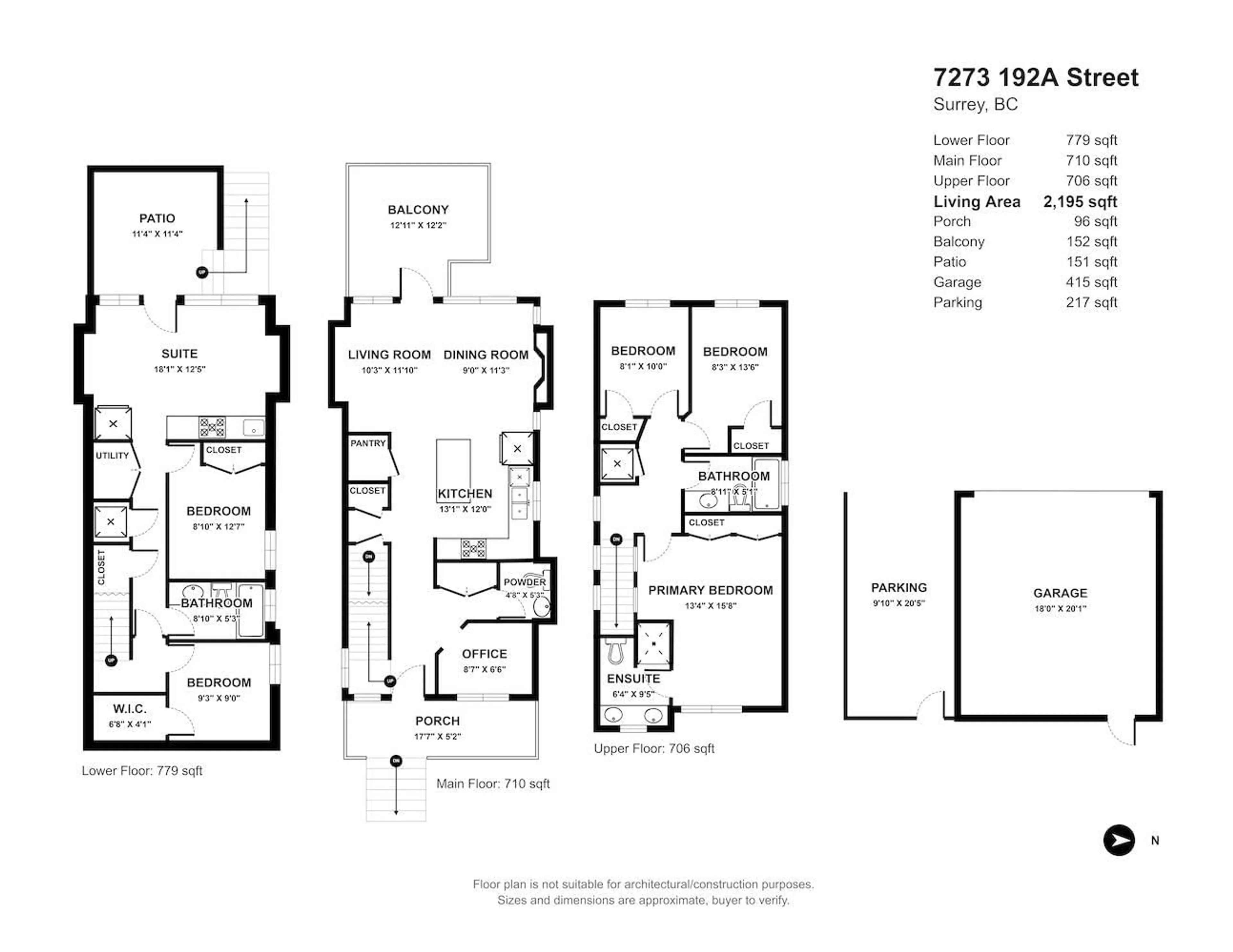 Floor plan for 7273 192A STREET, Surrey British Columbia V4N5Y3