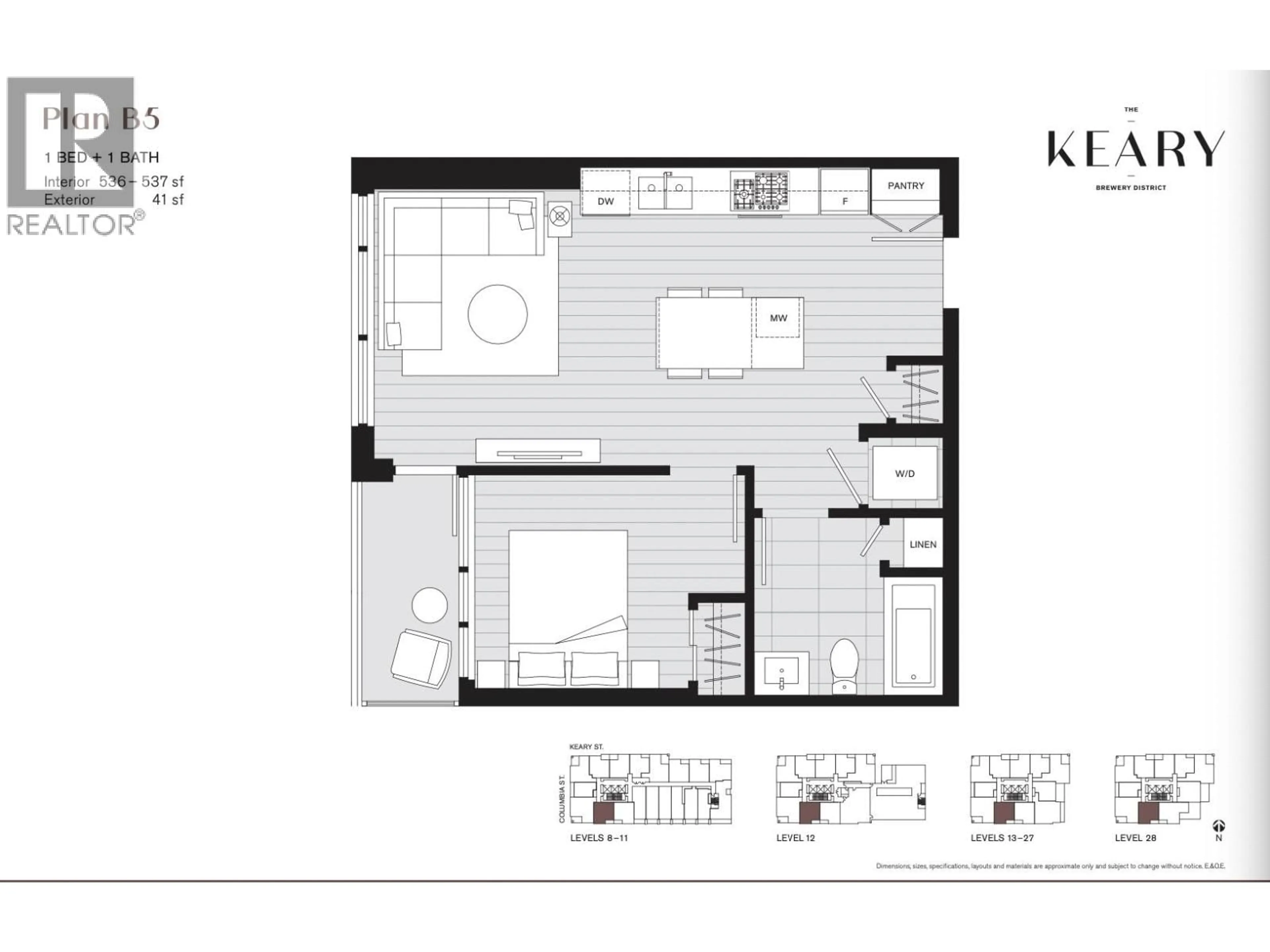 Floor plan for 2507 - 230 KEARY STREET, New Westminster British Columbia V3L0A6