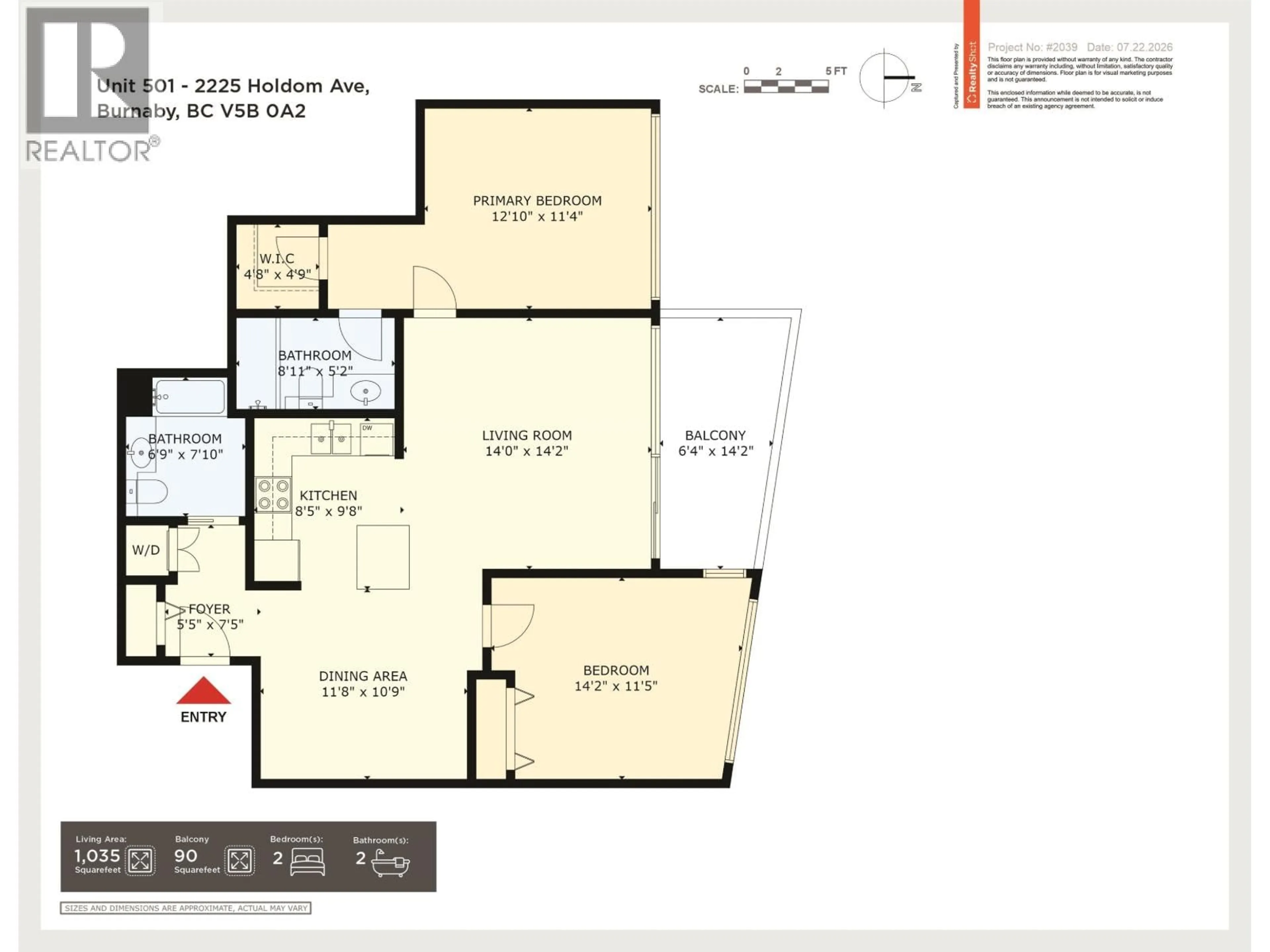 Floor plan for 501 - 2225 HOLDOM AVENUE, Burnaby British Columbia V5B0A1
