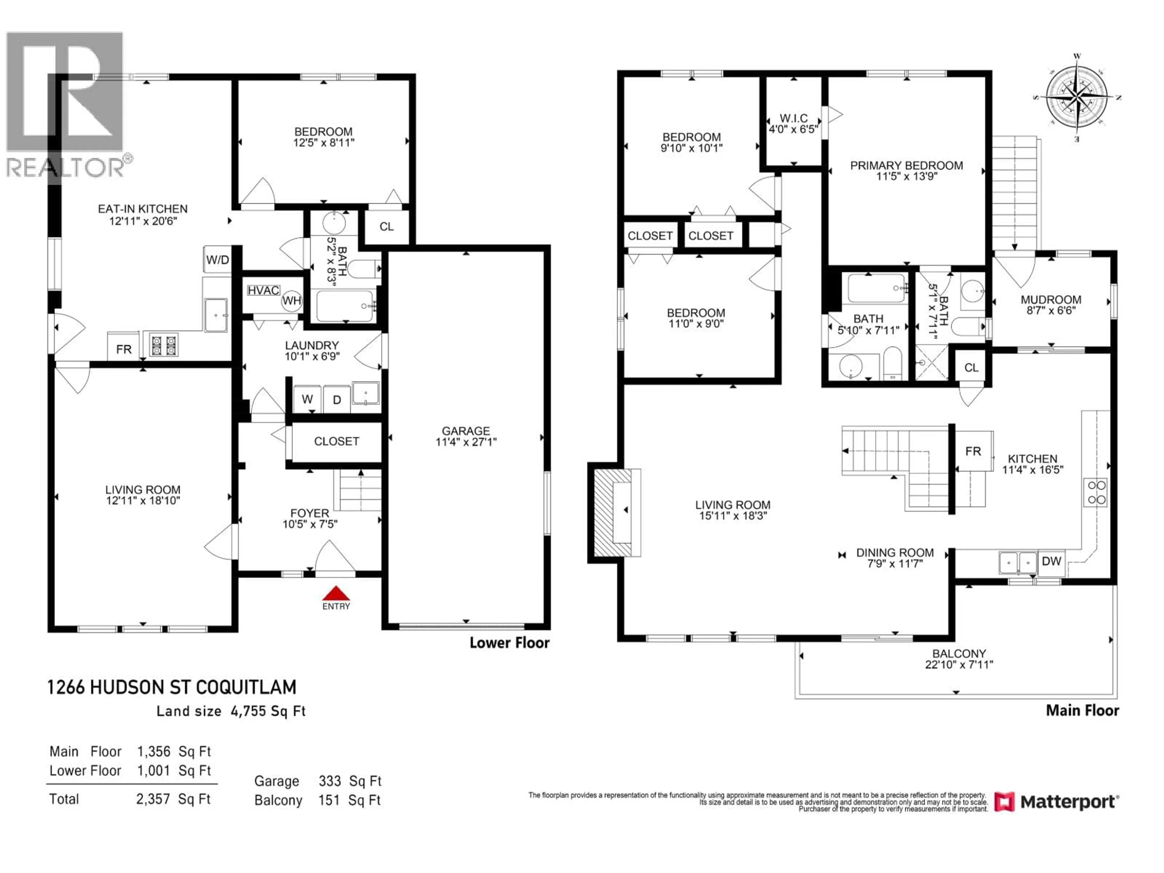 Floor plan for 1266 HUDSON STREET, Coquitlam British Columbia V3B6J1
