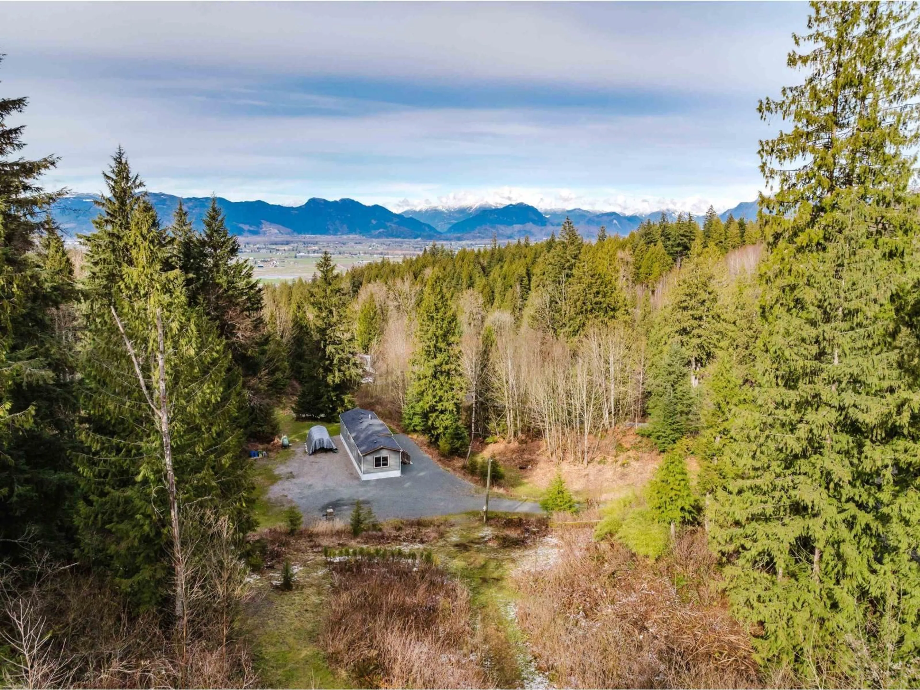 A pic from outside/outdoor area/front of a property/back of a property/a pic from drone, forest/trees view for 6650 HINKLEY ROAD, Chilliwack British Columbia V4Z1J4