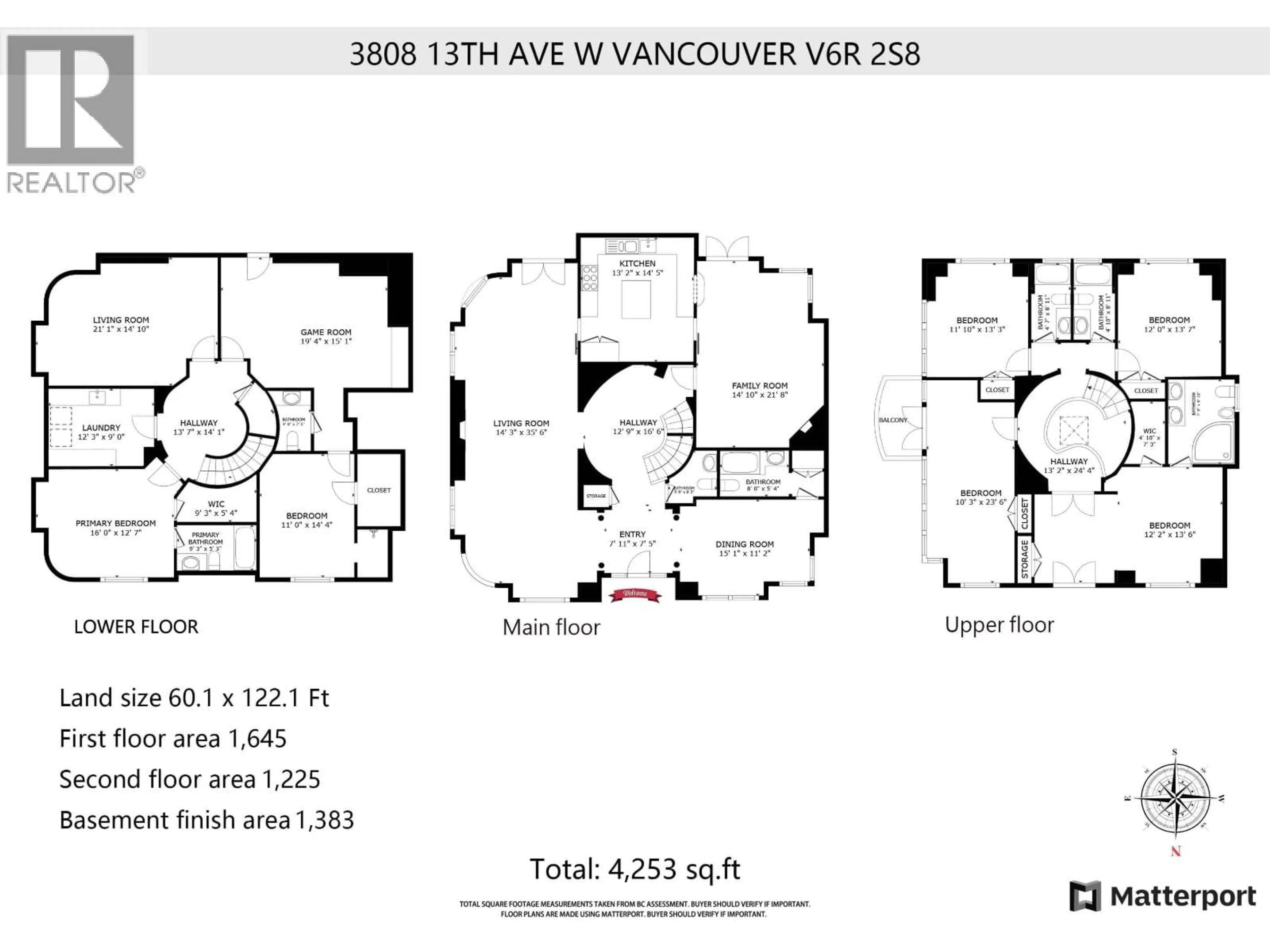 Floor plan for 3808 13TH AVENUE, Vancouver British Columbia V6R2S8