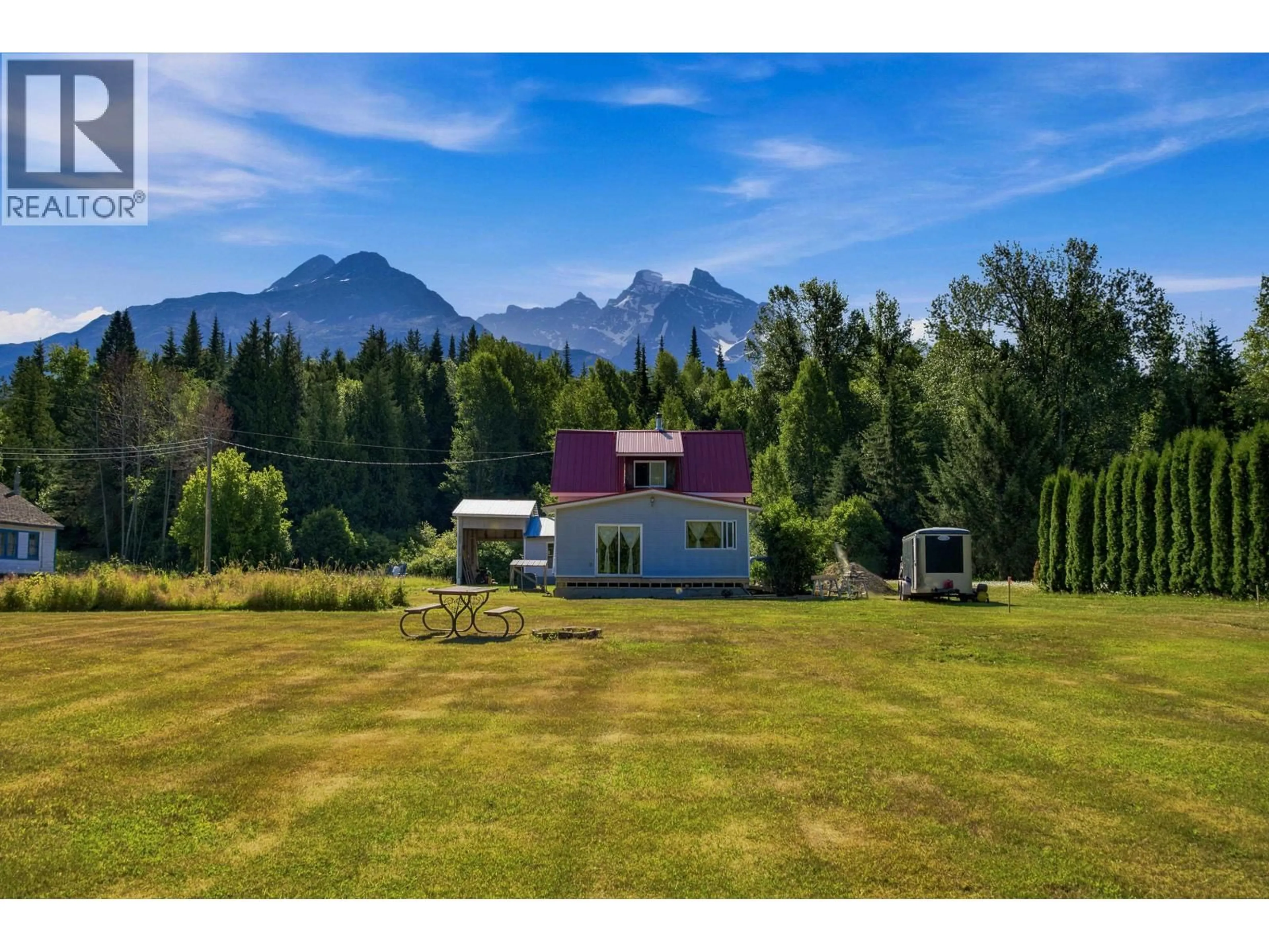 A pic from outside/outdoor area/front of a property/back of a property/a pic from drone, mountain view for 144 CEDARVALE FERRY ROAD, Terrace British Columbia V0J1G0