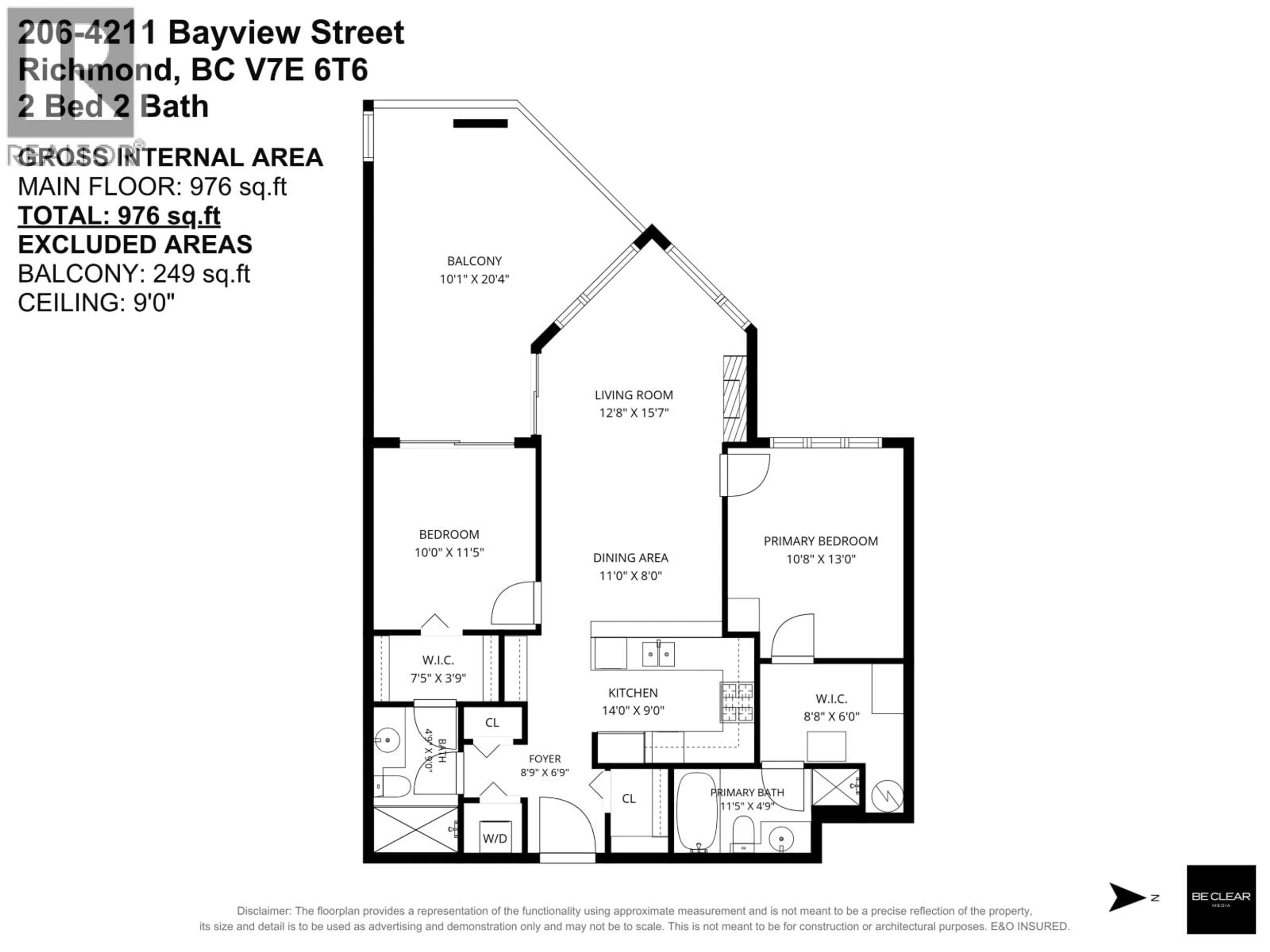 Floor plan for 206 - 4211 BAYVIEW STREET, Richmond British Columbia V7E6T6