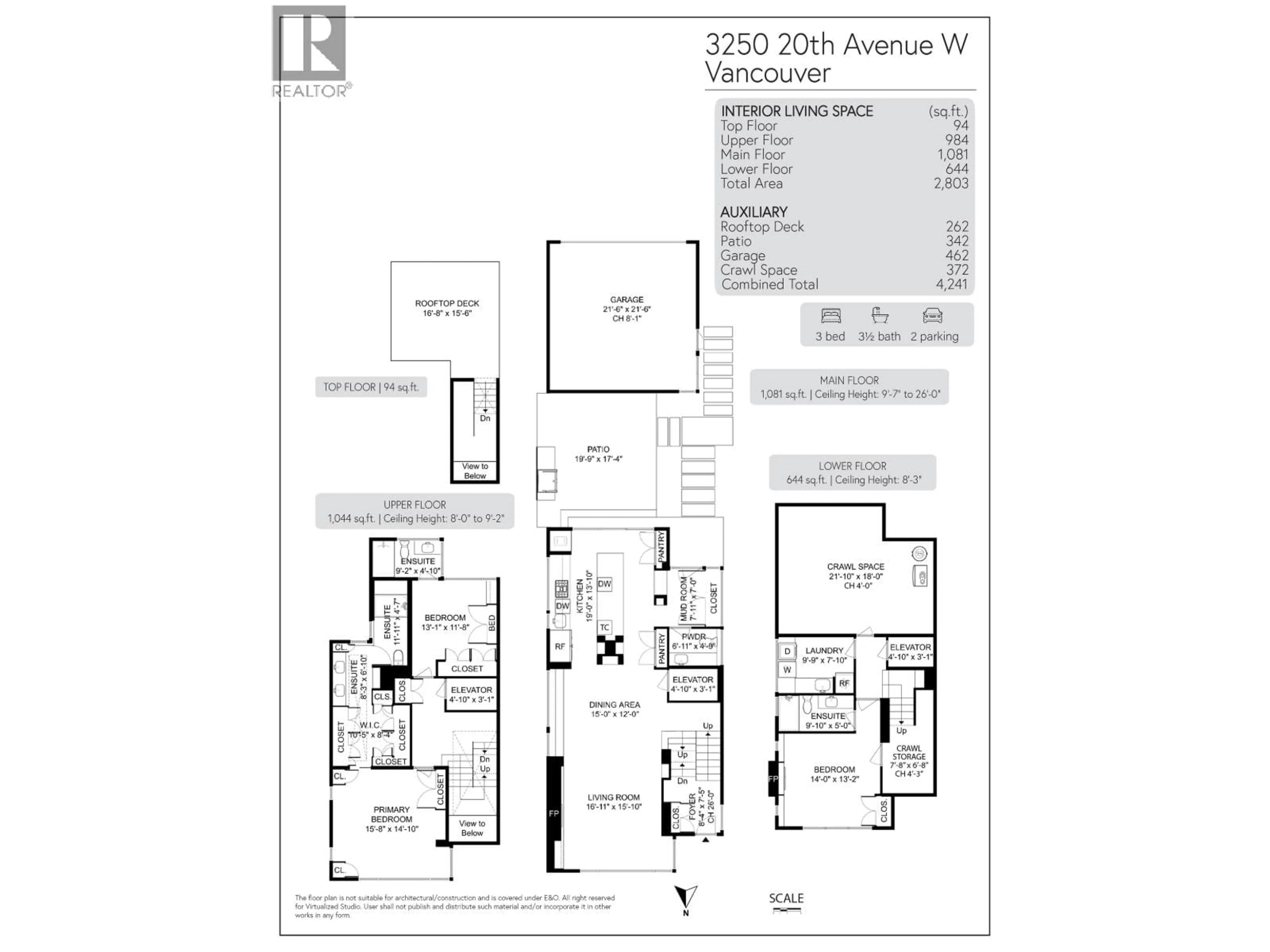 Floor plan for 3250 20TH AVENUE, Vancouver British Columbia V6L1H9