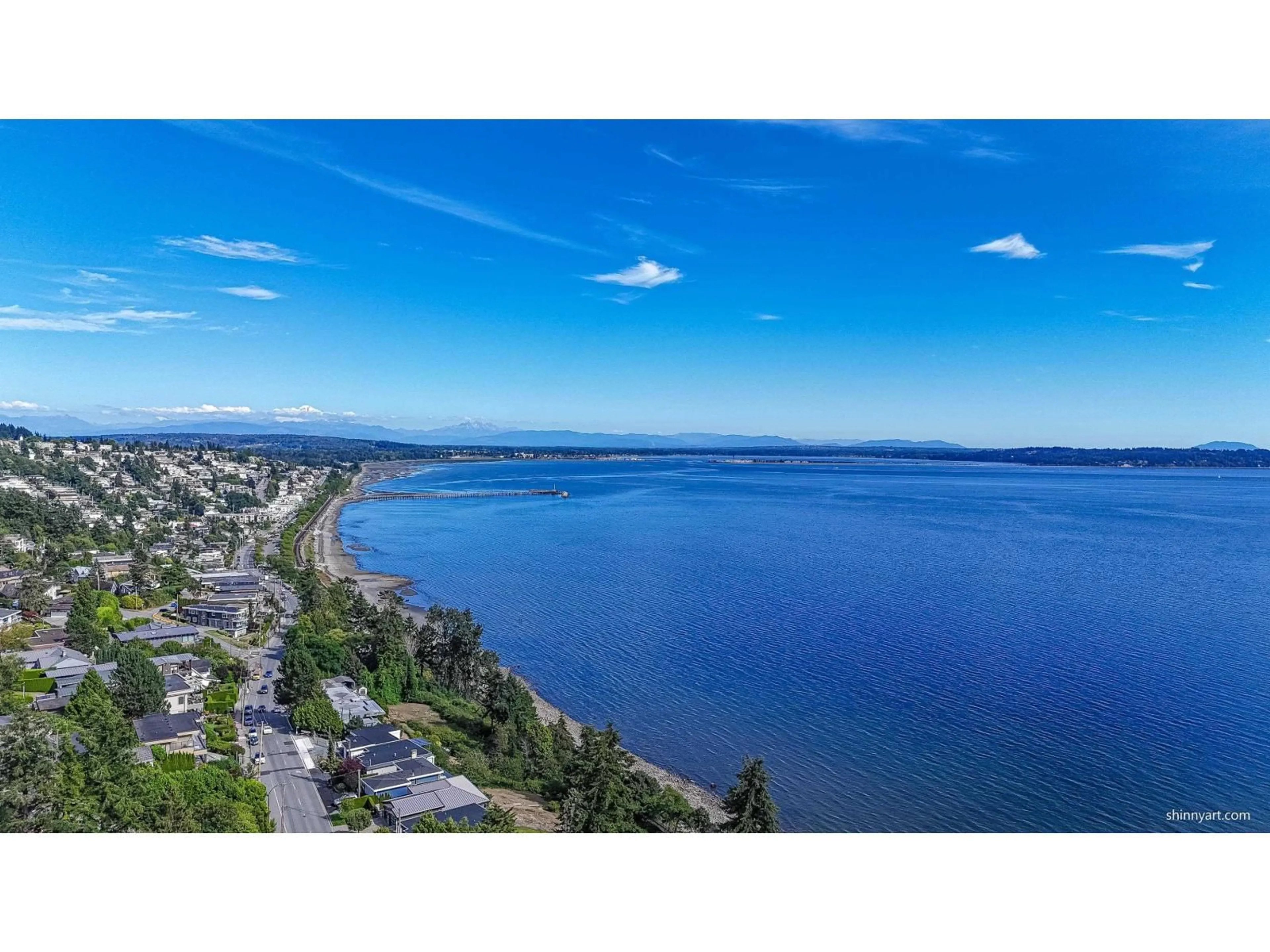 A pic from outside/outdoor area/front of a property/back of a property/a pic from drone, water/lake/river/ocean view for 14249 MARINE DRIVE, White Rock British Columbia V4B1A9