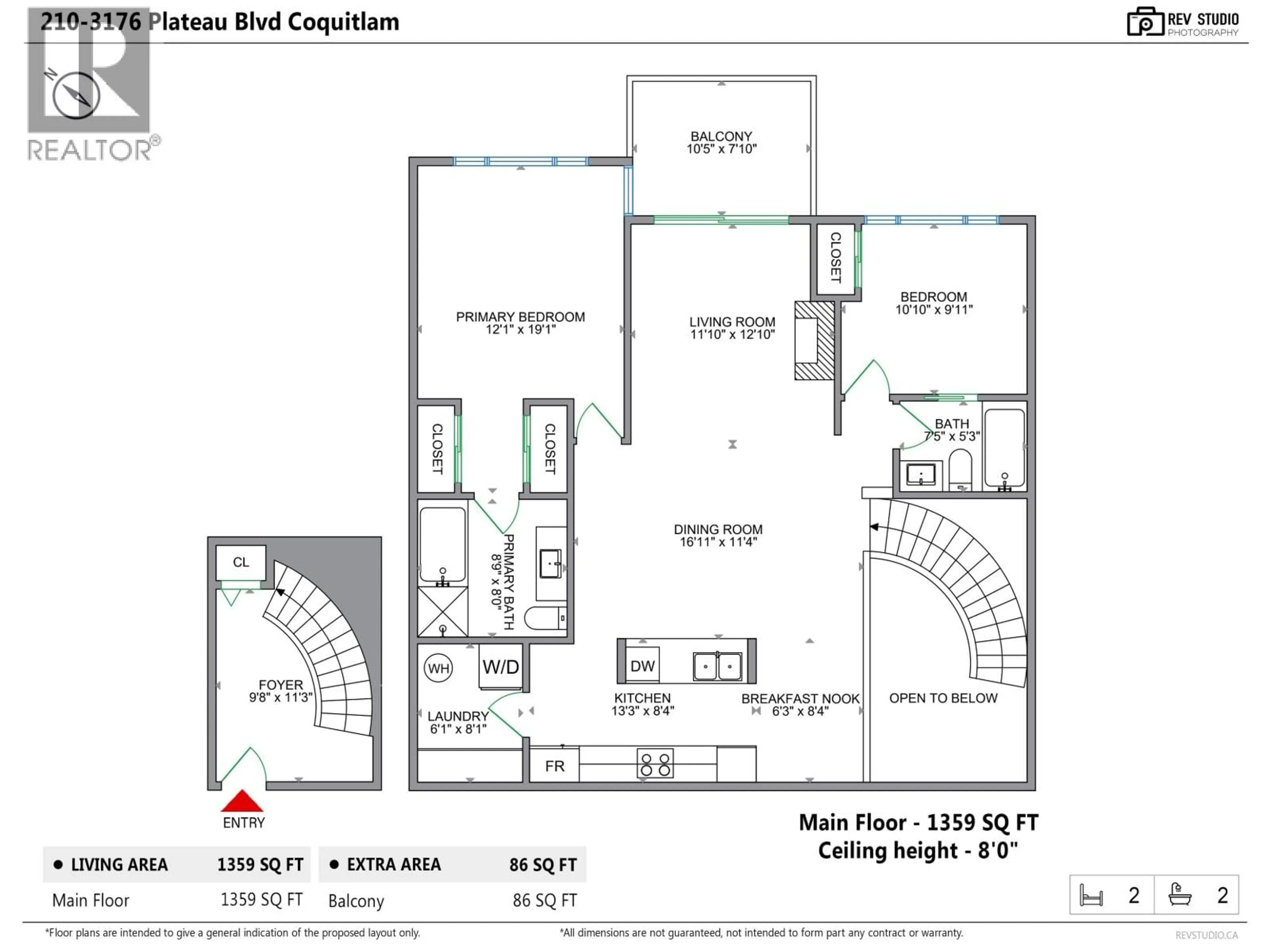 Floor plan for 210 - 3176 PLATEAU BOULEVARD, Coquitlam British Columbia V3E3J2
