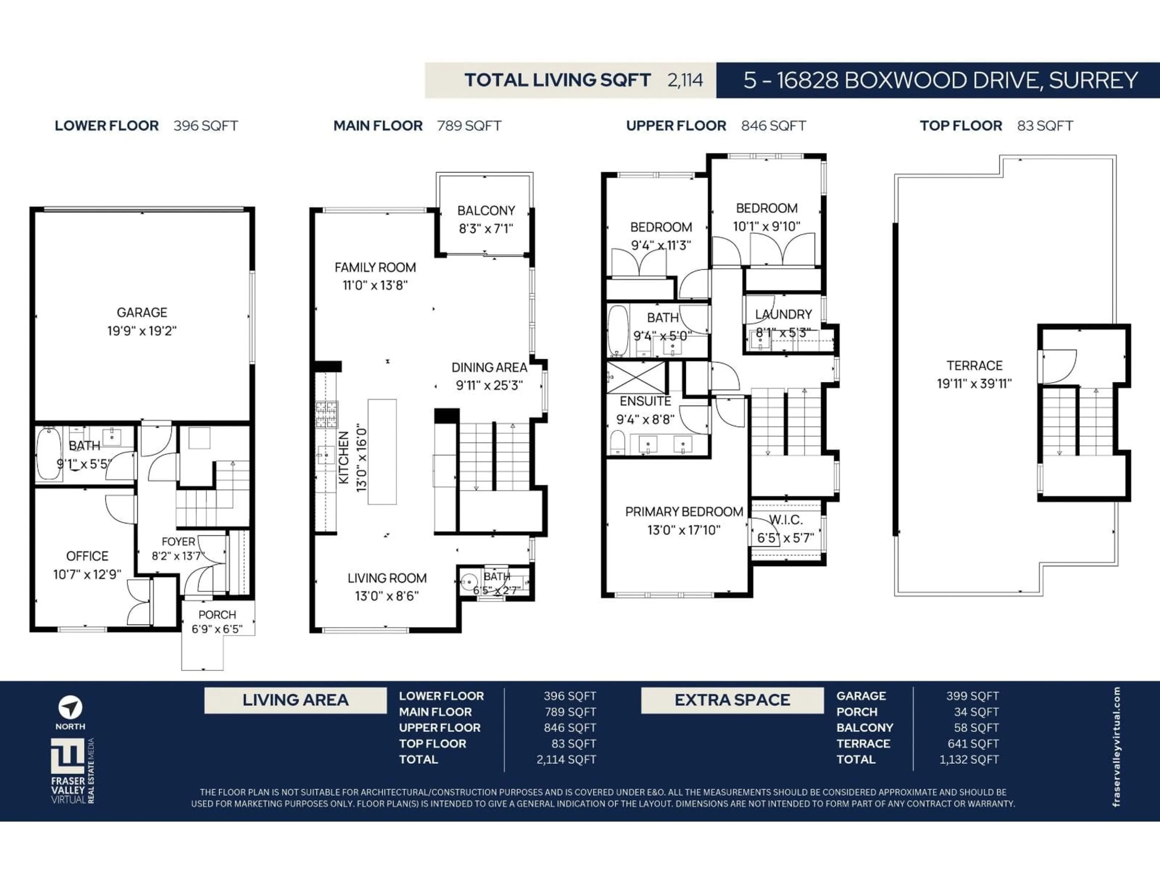 Floor plan for 5 - 16828 BOXWOOD DRIVE, Surrey British Columbia V4N6T2